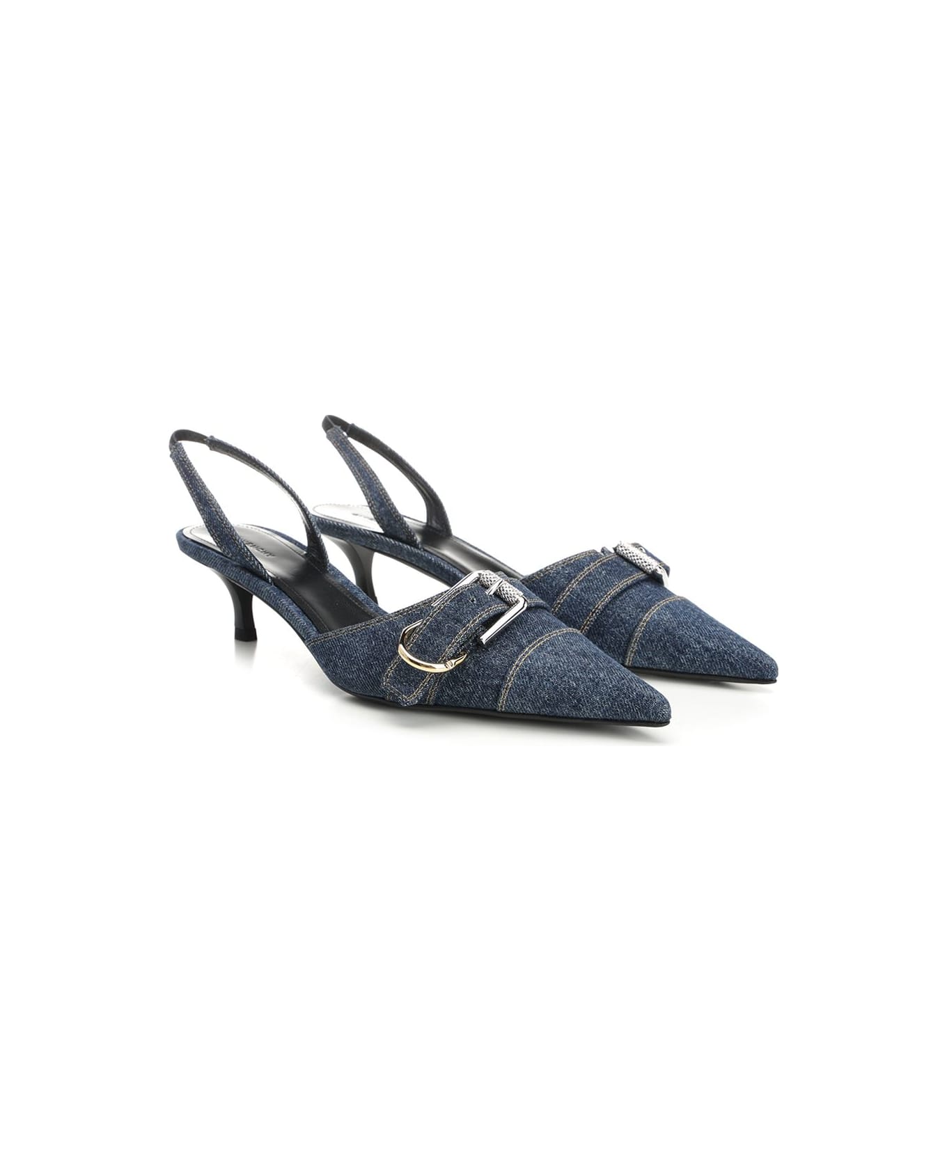 Givenchy Voyou Denim Slingbacks - DARKBLUE