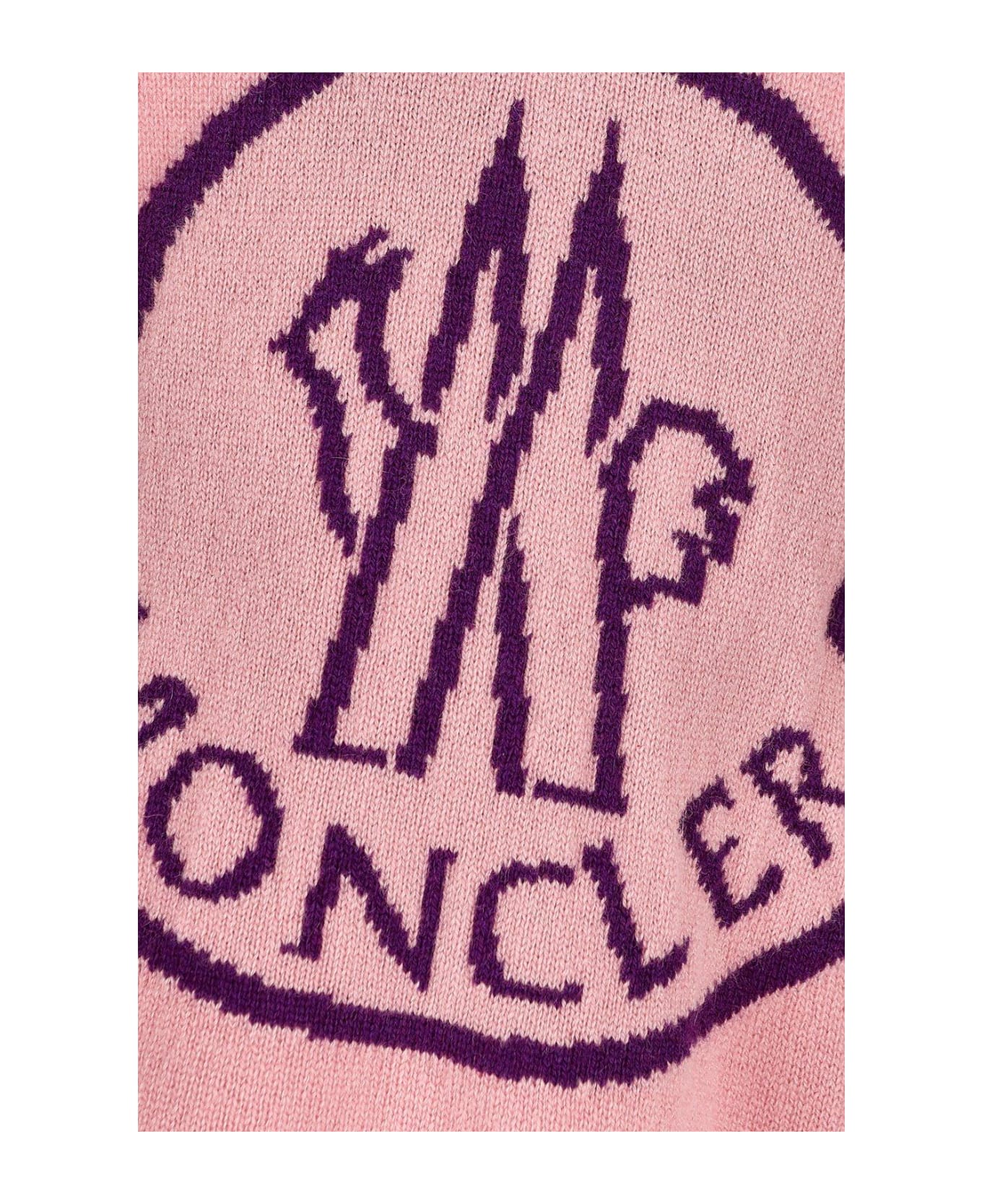 Moncler Logo Intarsia Knitted Dress - PINK ワンピース＆ドレス