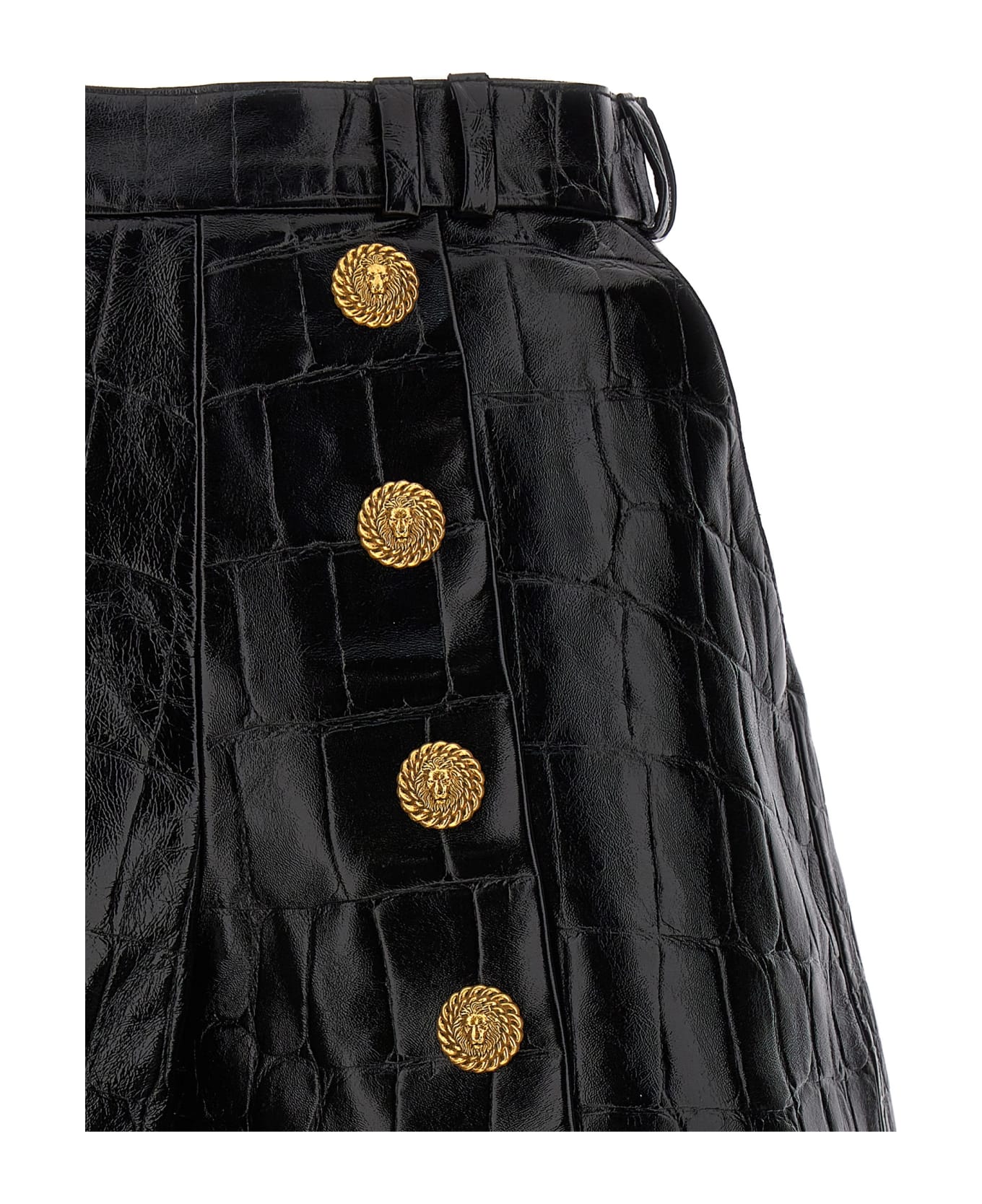 Balmain Croco Print Shorts - Black  