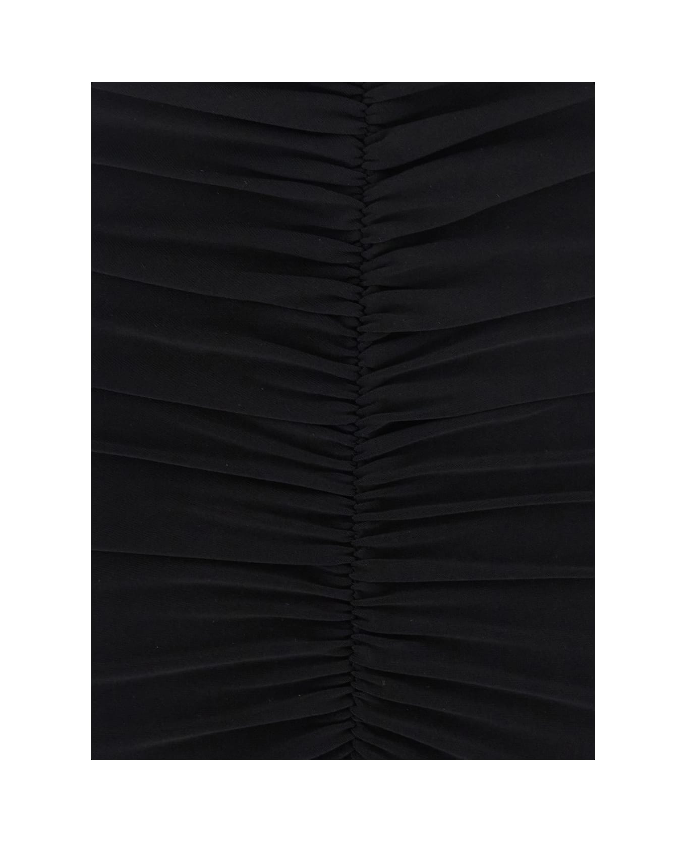 Norma Kamali Black Sleeveless Top With Ruches In Tech Fabric Woman - Black