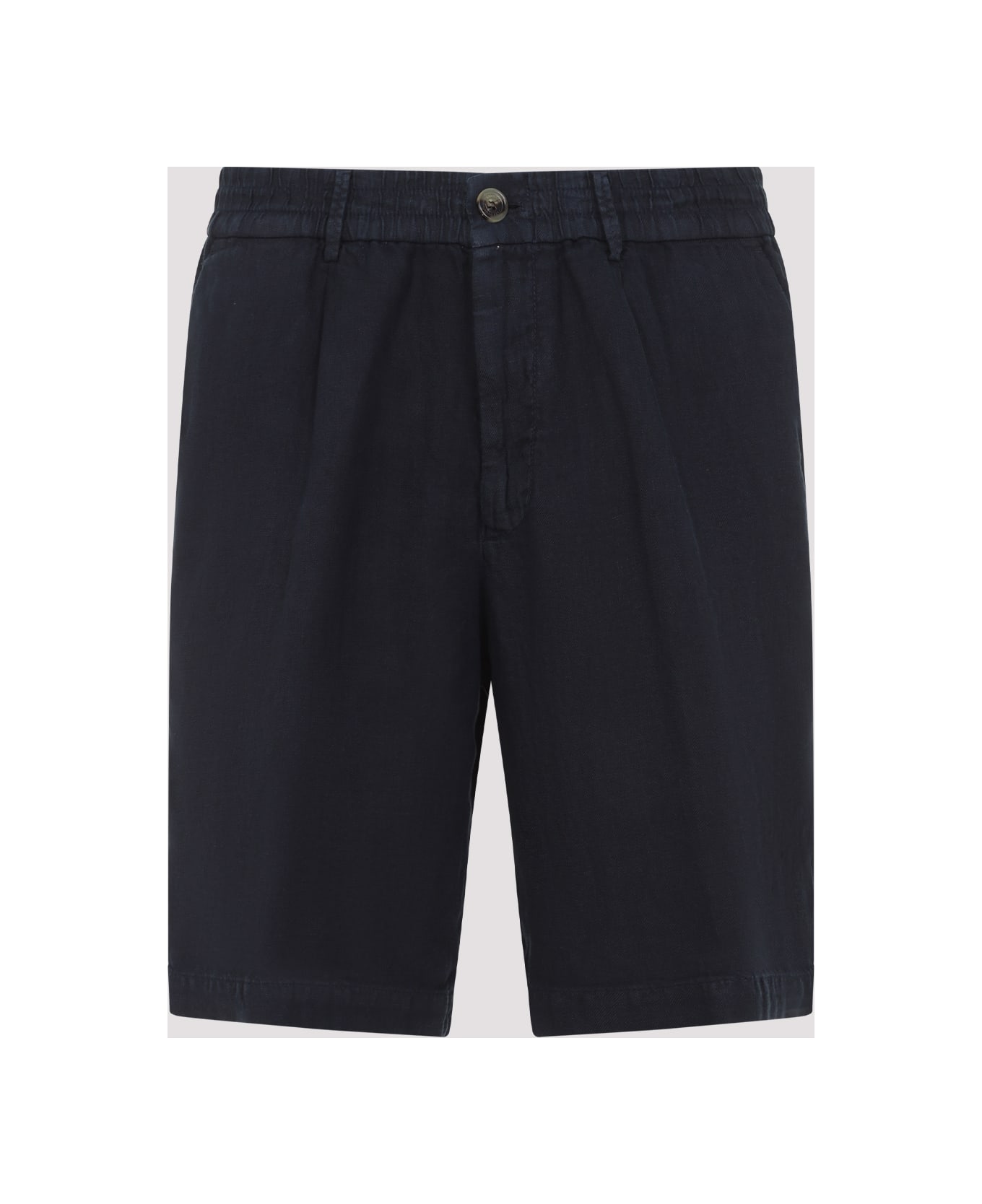 Brunello Cucinelli Linen Bermuda - Navy