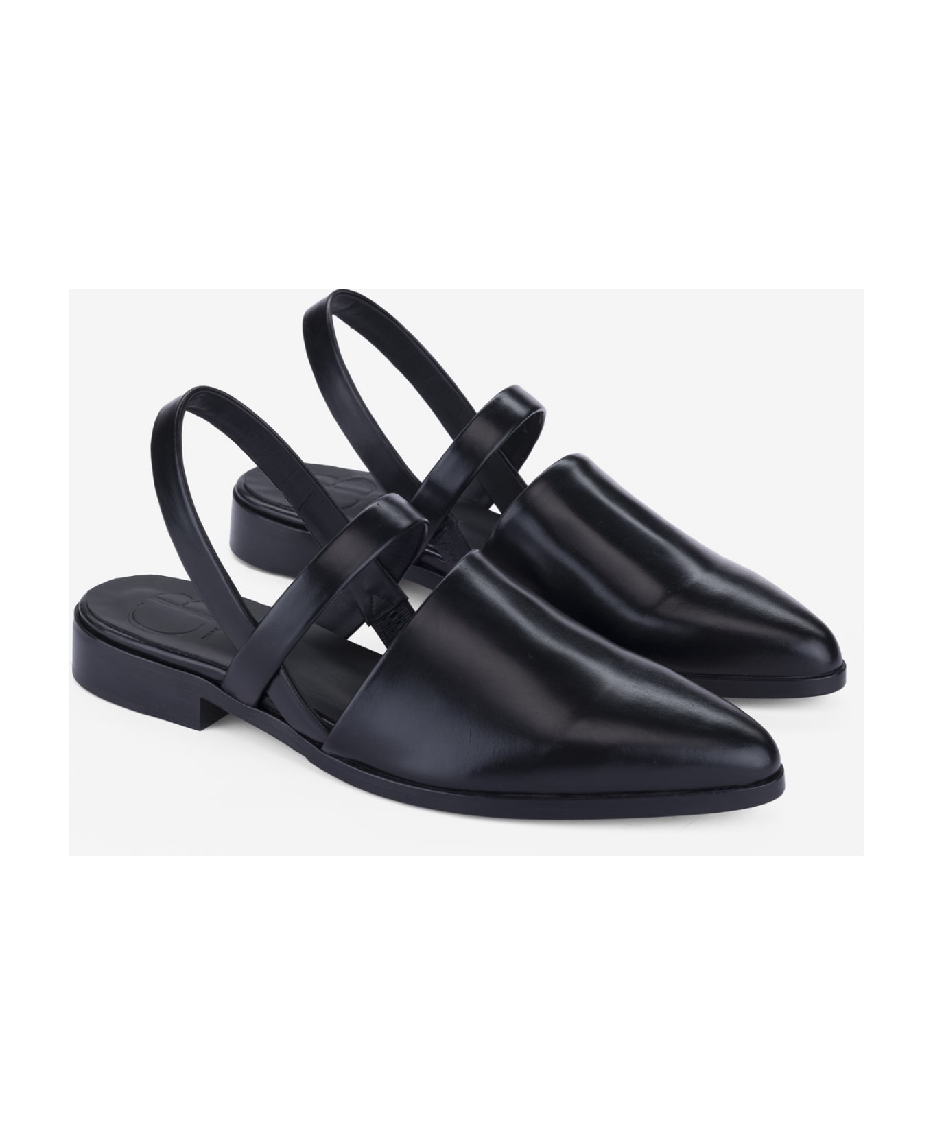 CB Made in Italy Leather Flats Vega - Black
