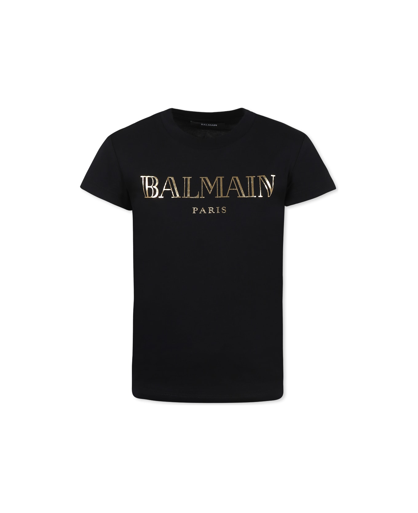 Balmain Black T-shirt For Girl With Logo - Black