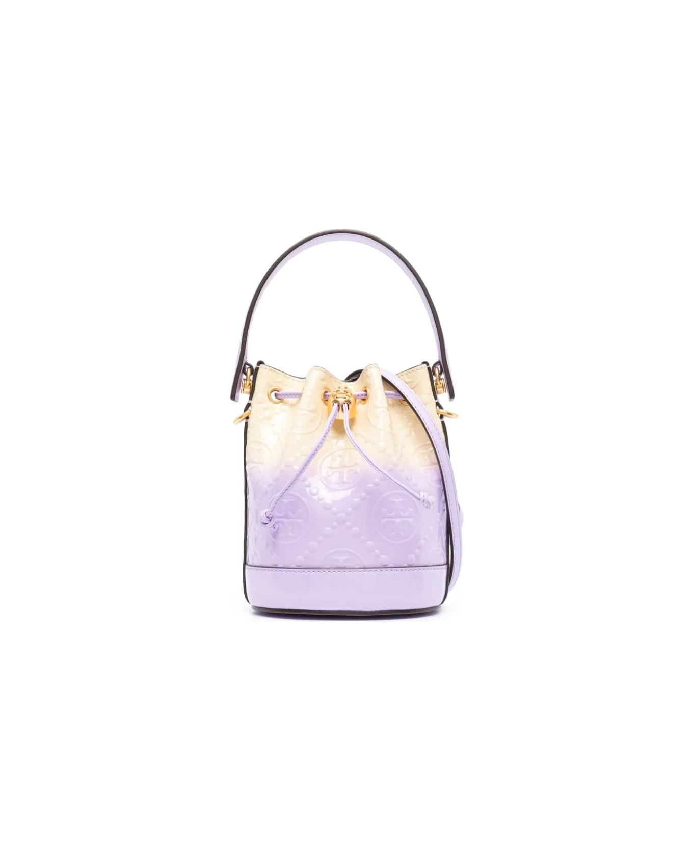 Tory Burch Lilac And Cream Dip-dye T Monogram Mini Bucket Bag - Viola