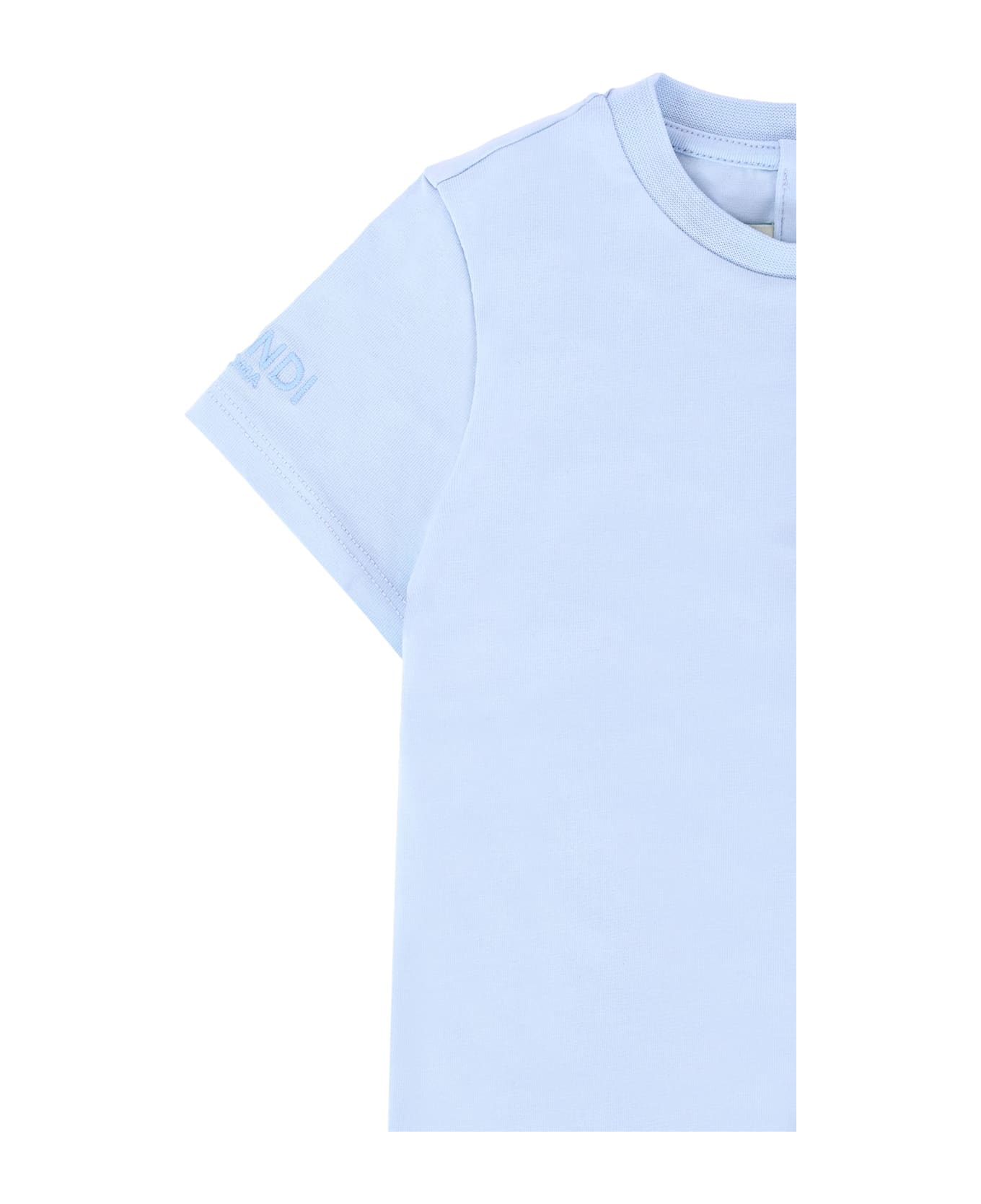 Fendi Light Blue T-shirt For Baby Boy With Teddy Bear - Light Blue