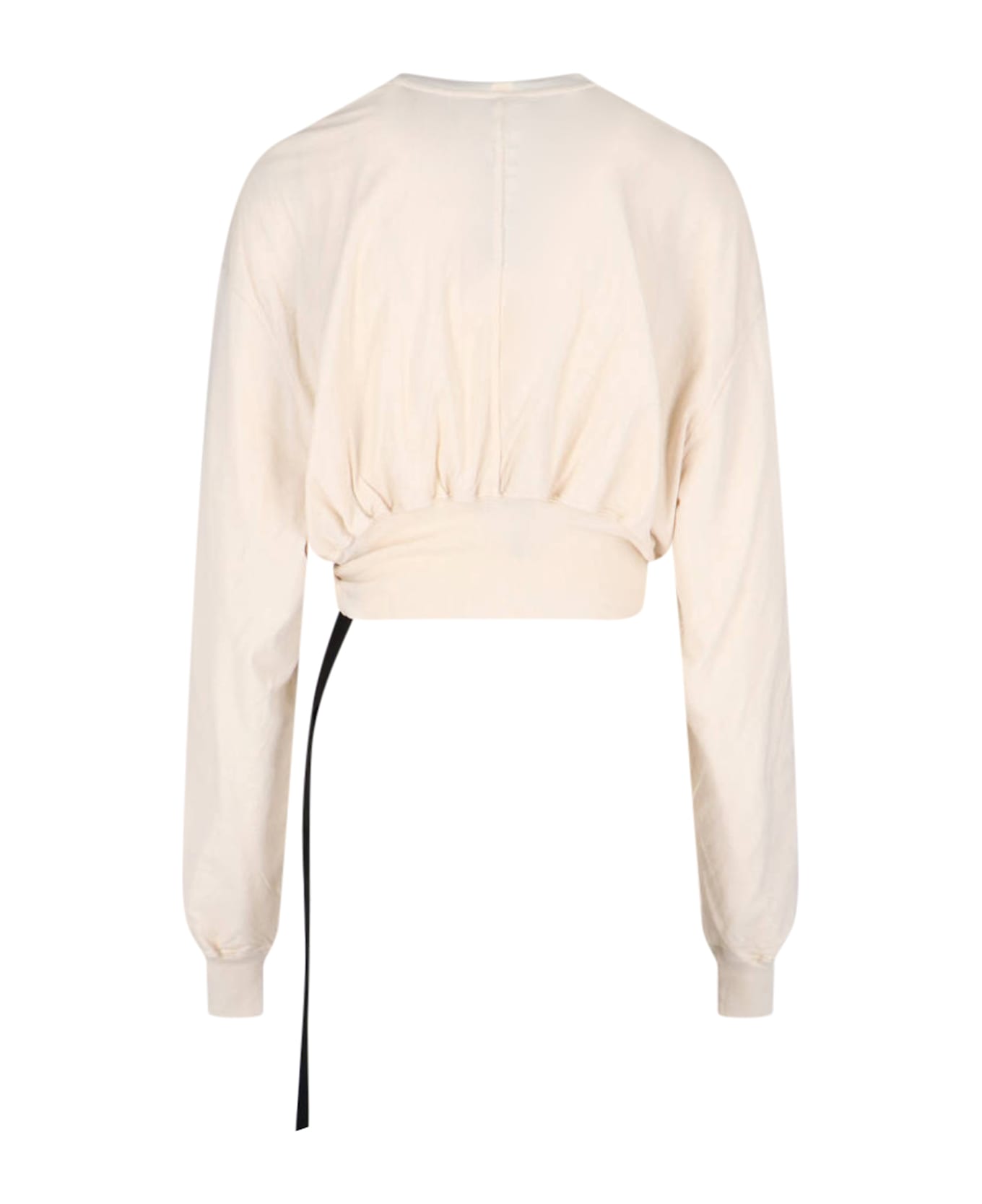 DRKSHDW Cropped T-shirt With Lace - Cream