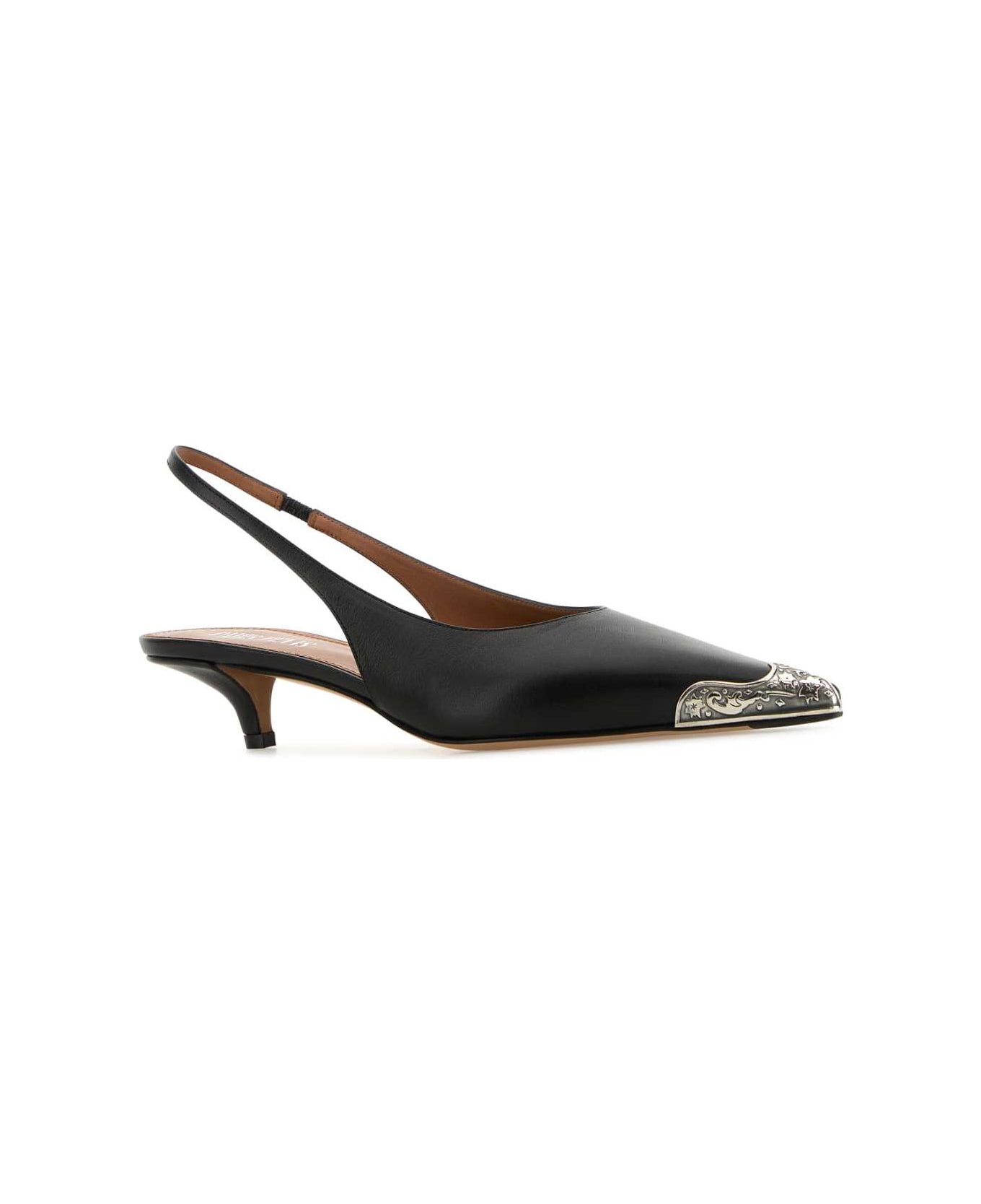 Paris Texas Black Leather Jessica Western Pumps - BLACK