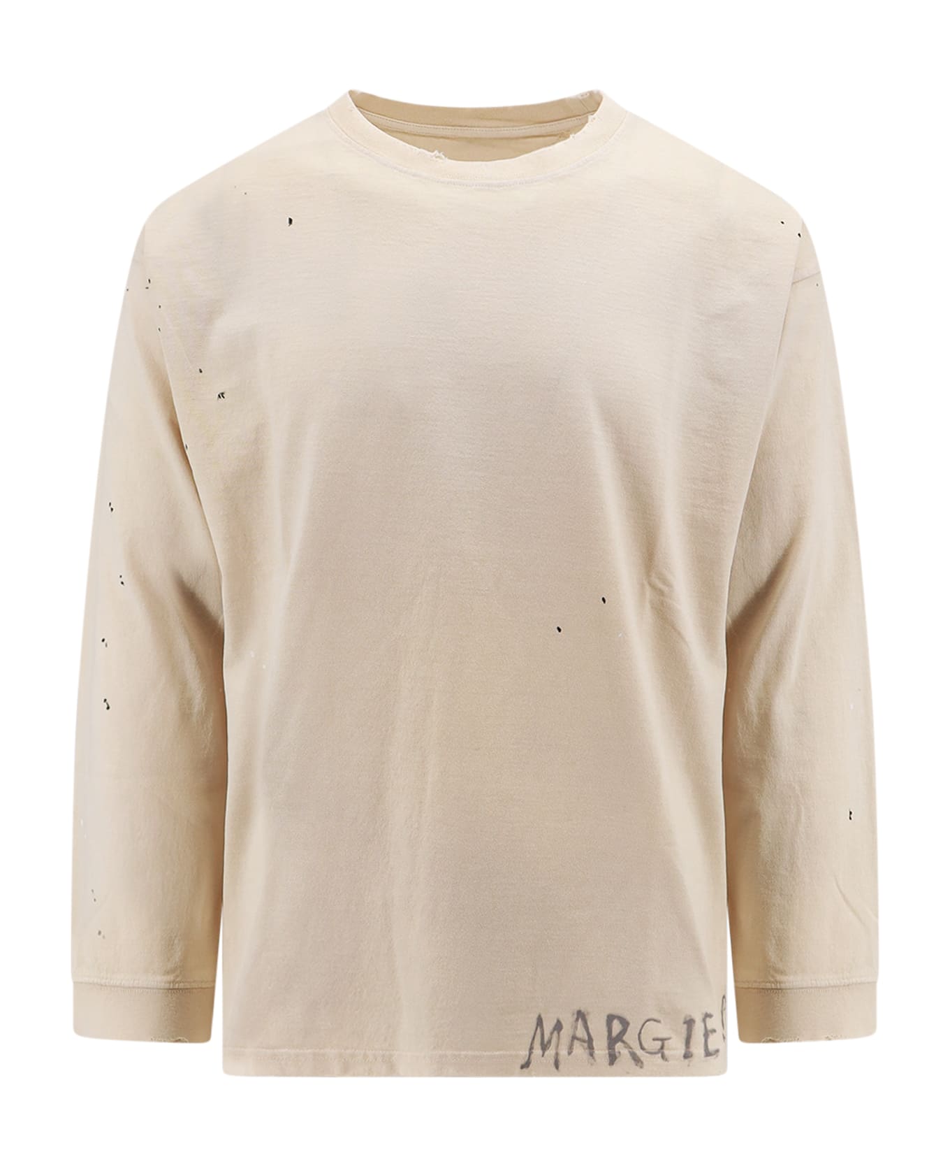Maison Margiela T-shirt With Logo - Beige シャツ