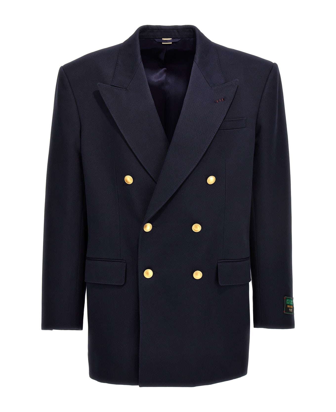 Gucci Gabardine Double Breast Blazer Jacket - Blue