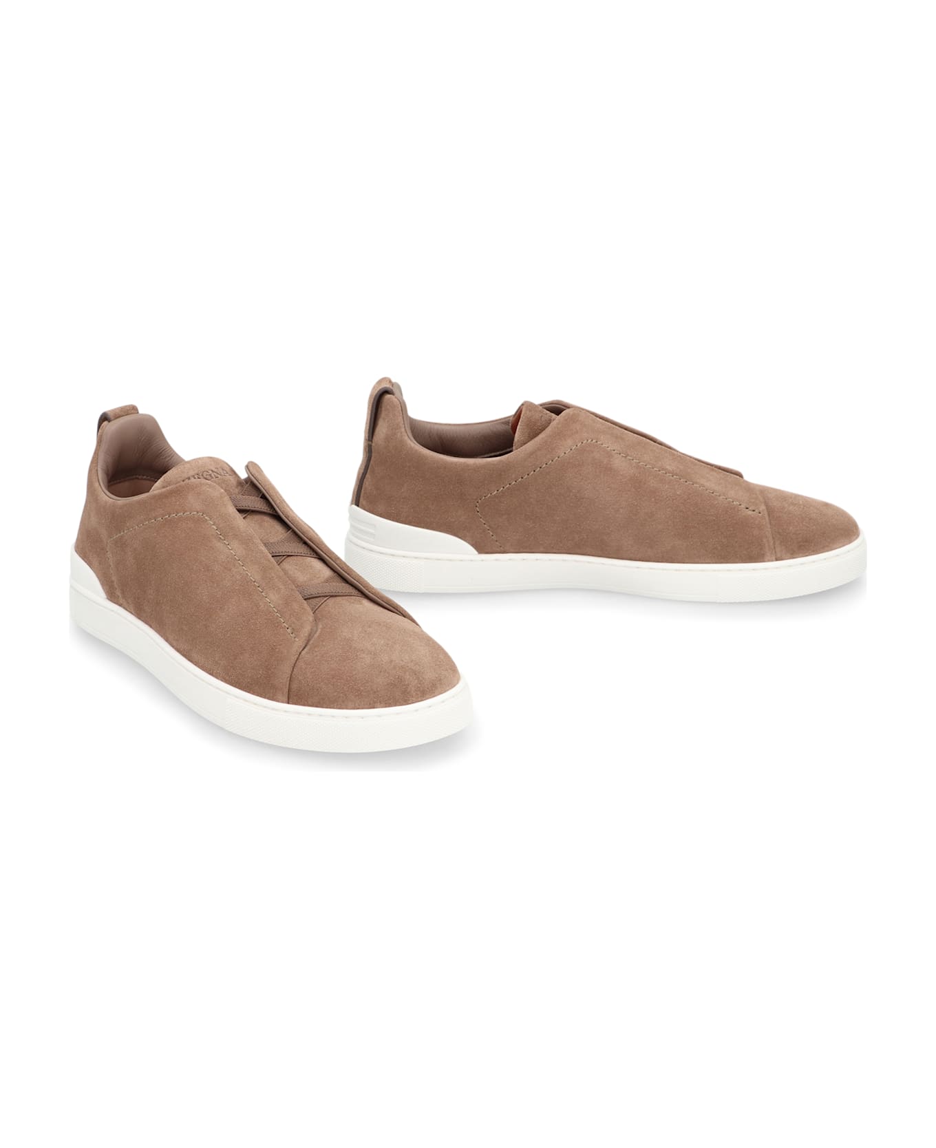 Zegna Triple Stitch Suede Sneakers - Camel スニーカー