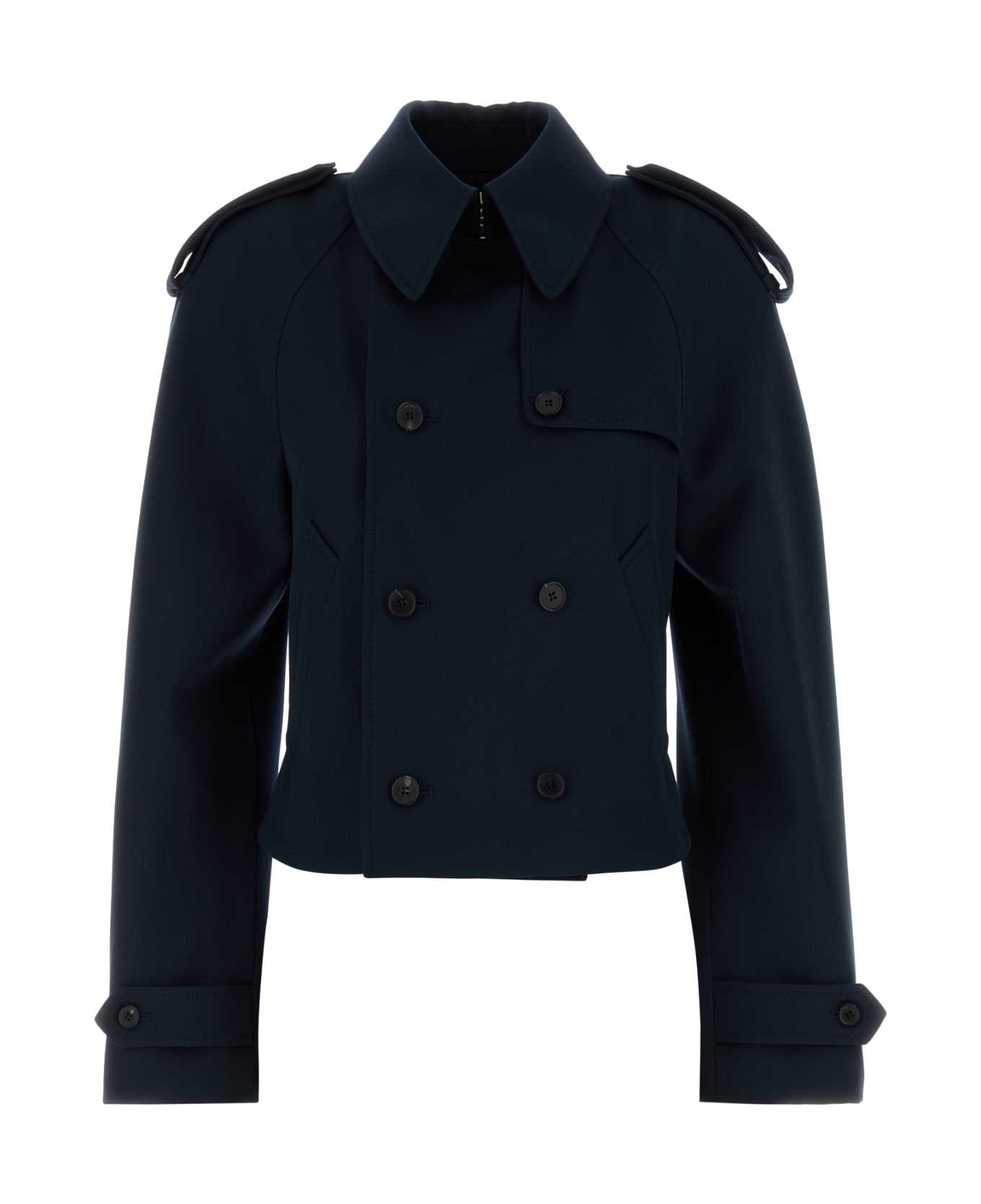Alexander McQueen Midnight Blue Wool Trench Coat - NAVY