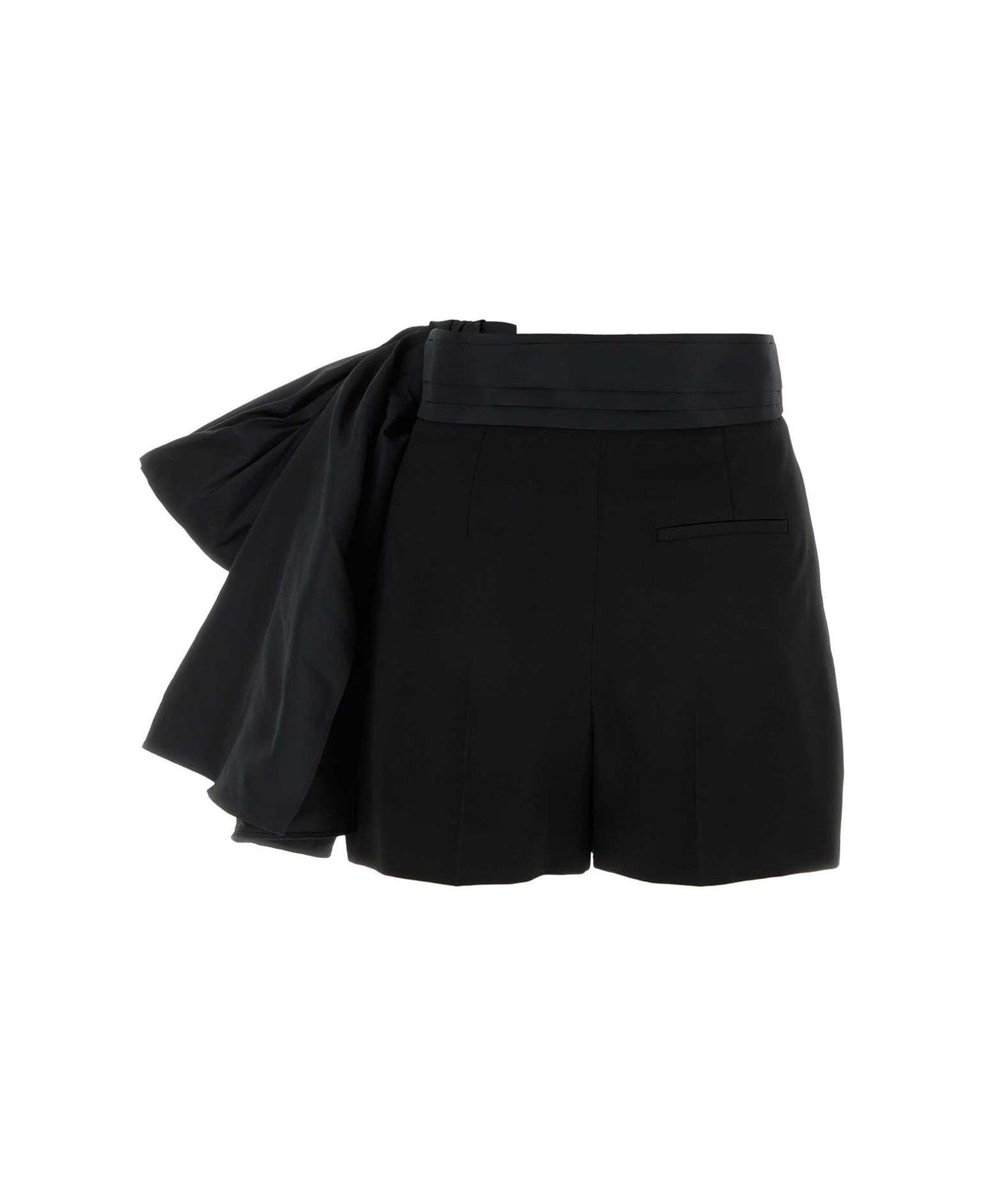 Alexander McQueen Bow-detailed High-waist Shorts - Nero