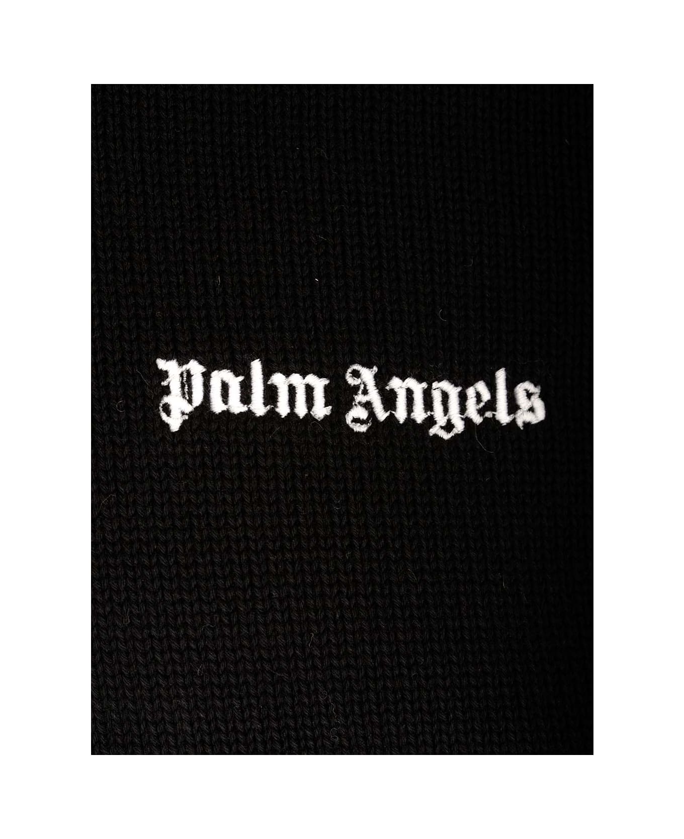 Palm Angels Logo Detailed Crewneck Jumper - black ニットウェア