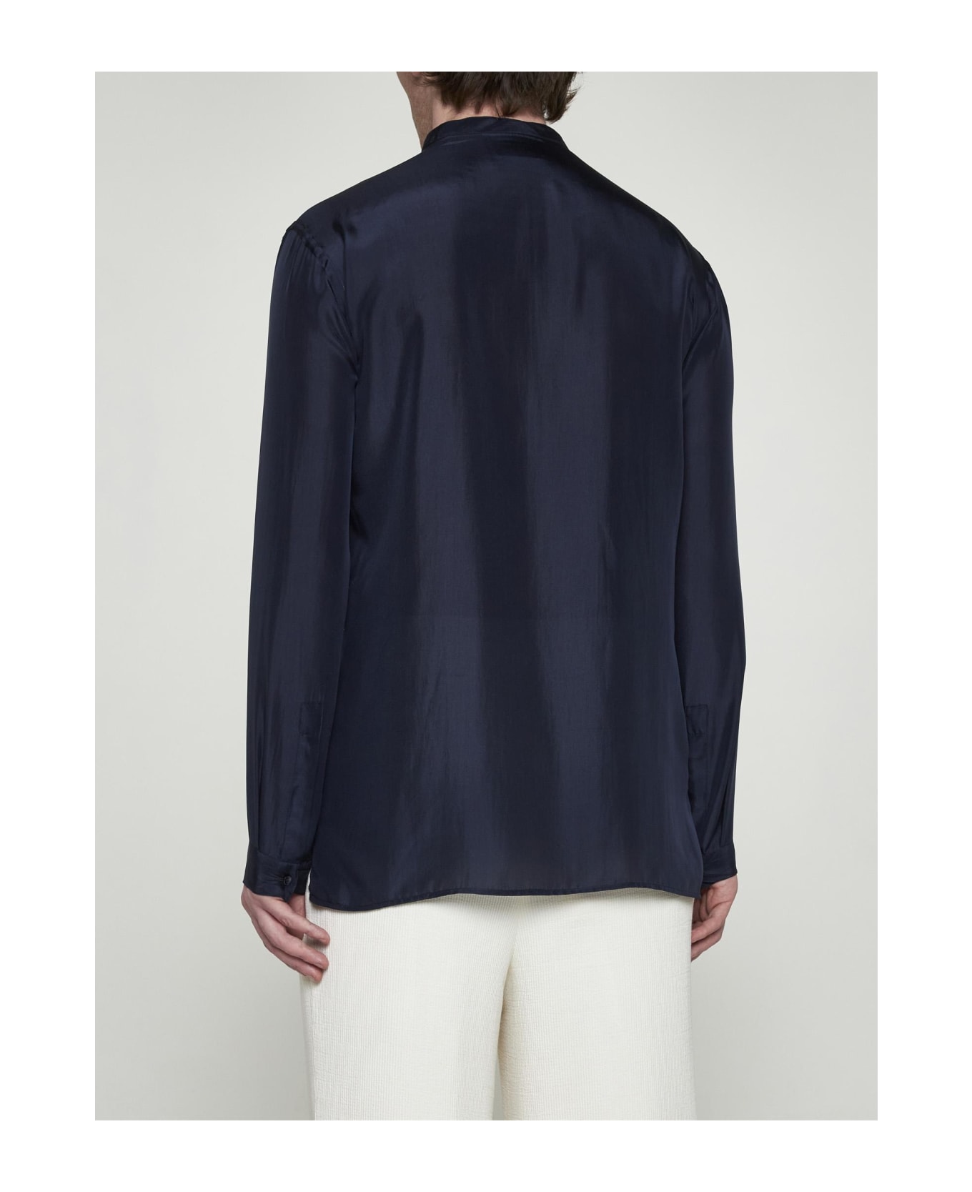 Giorgio Armani Silk Shirt - BLUE シャツ