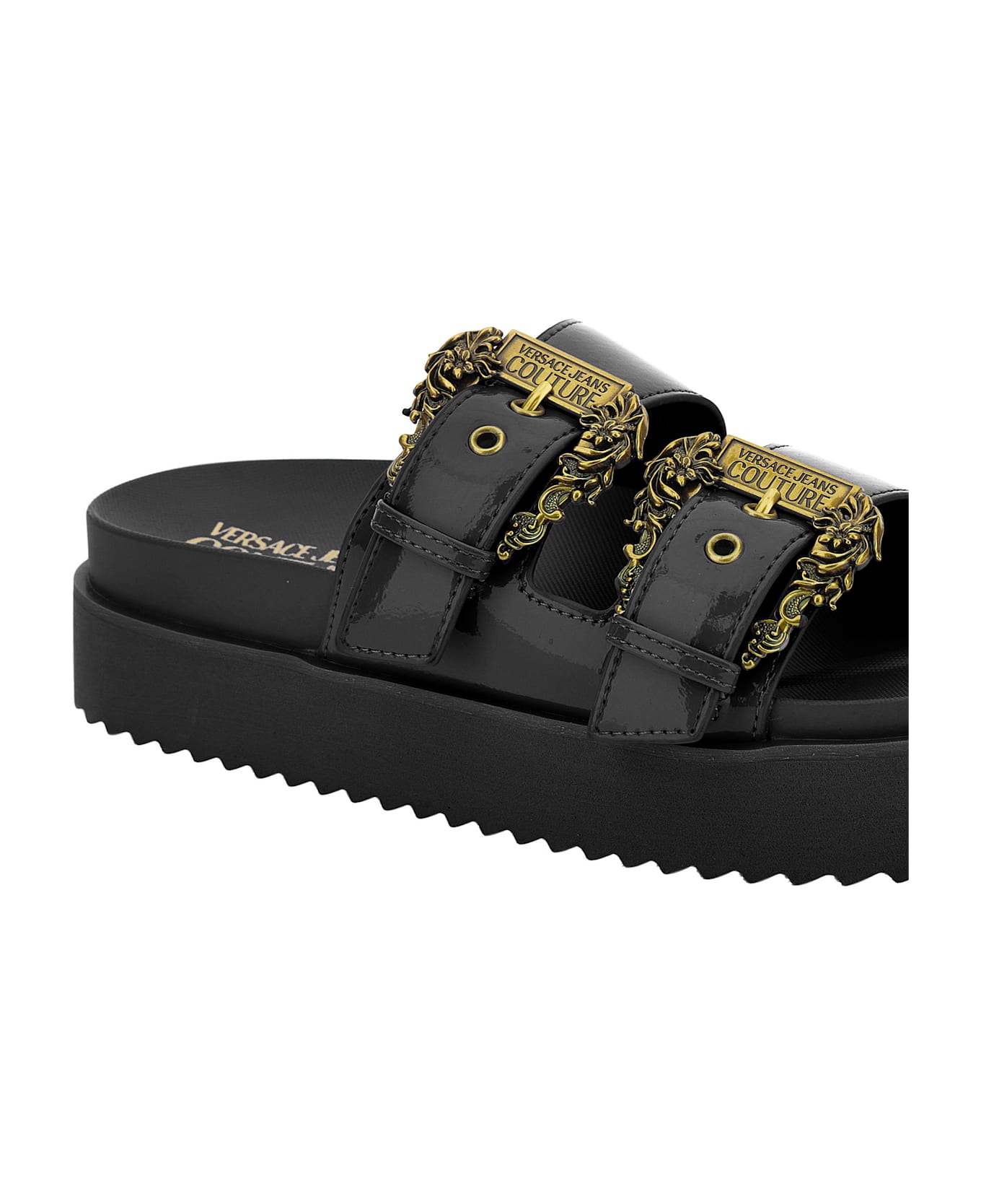 Versace Jeans Couture Black Slides - Black