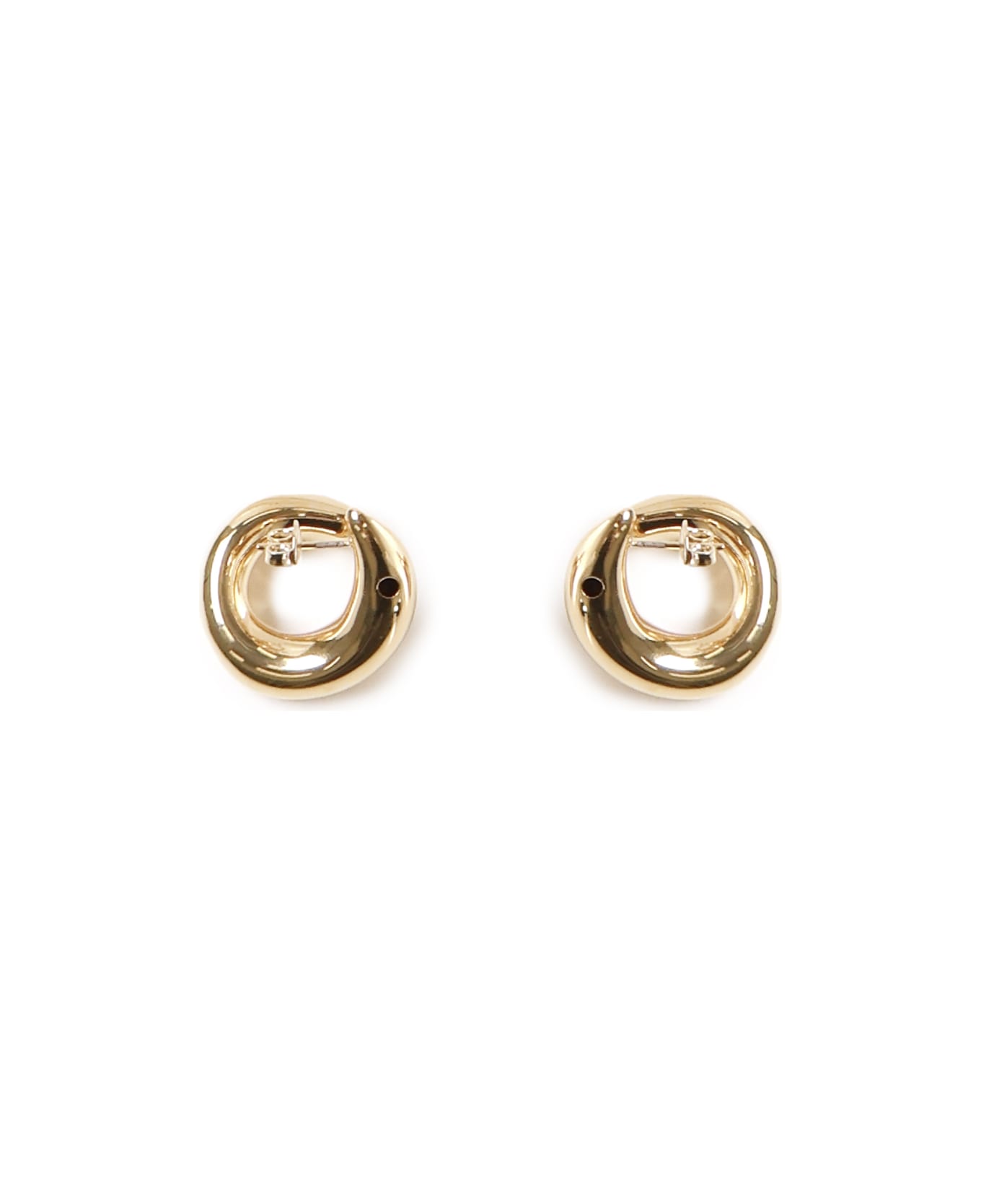 Bottega Veneta Gold Tone Metal Earrings - Yellow