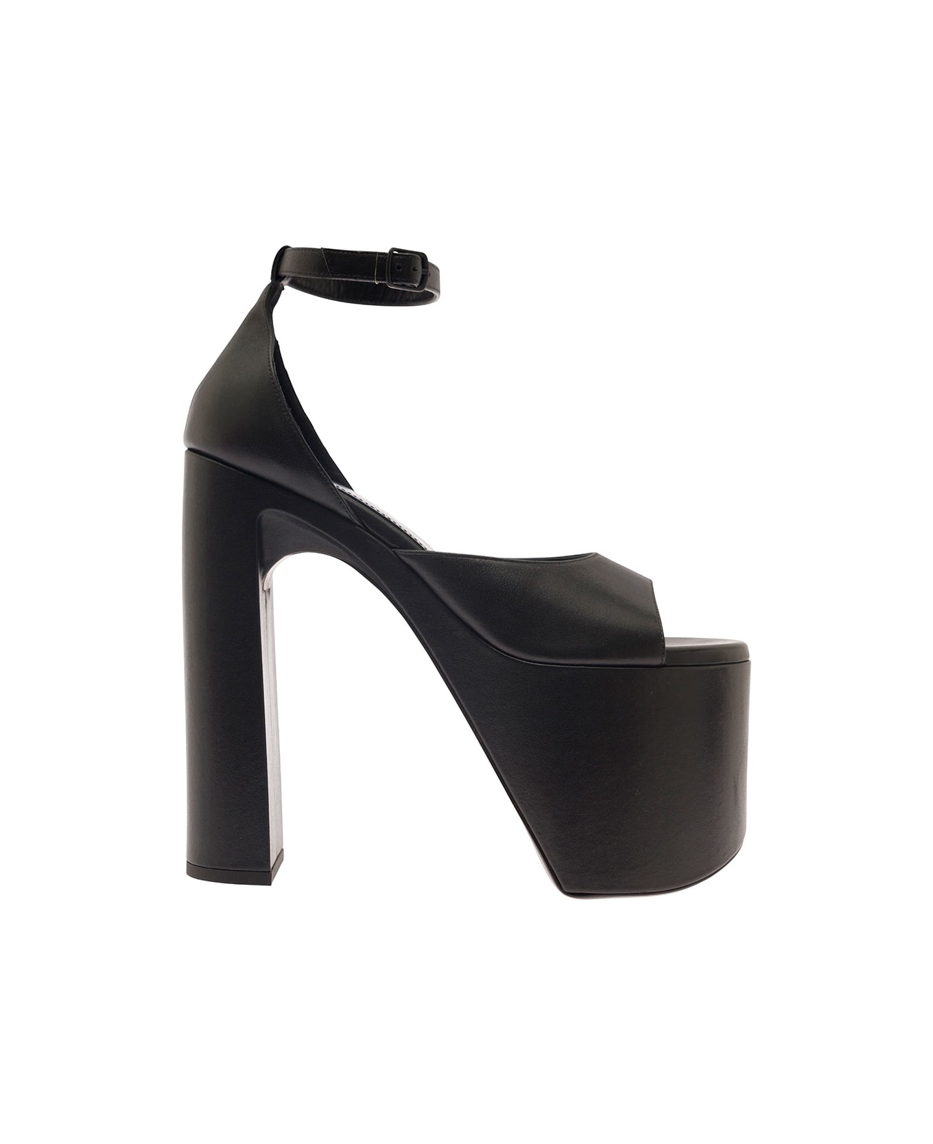 Balenciaga 'camden' Black Sandals With Oversized Platform In Smooth Leather Woman - Black