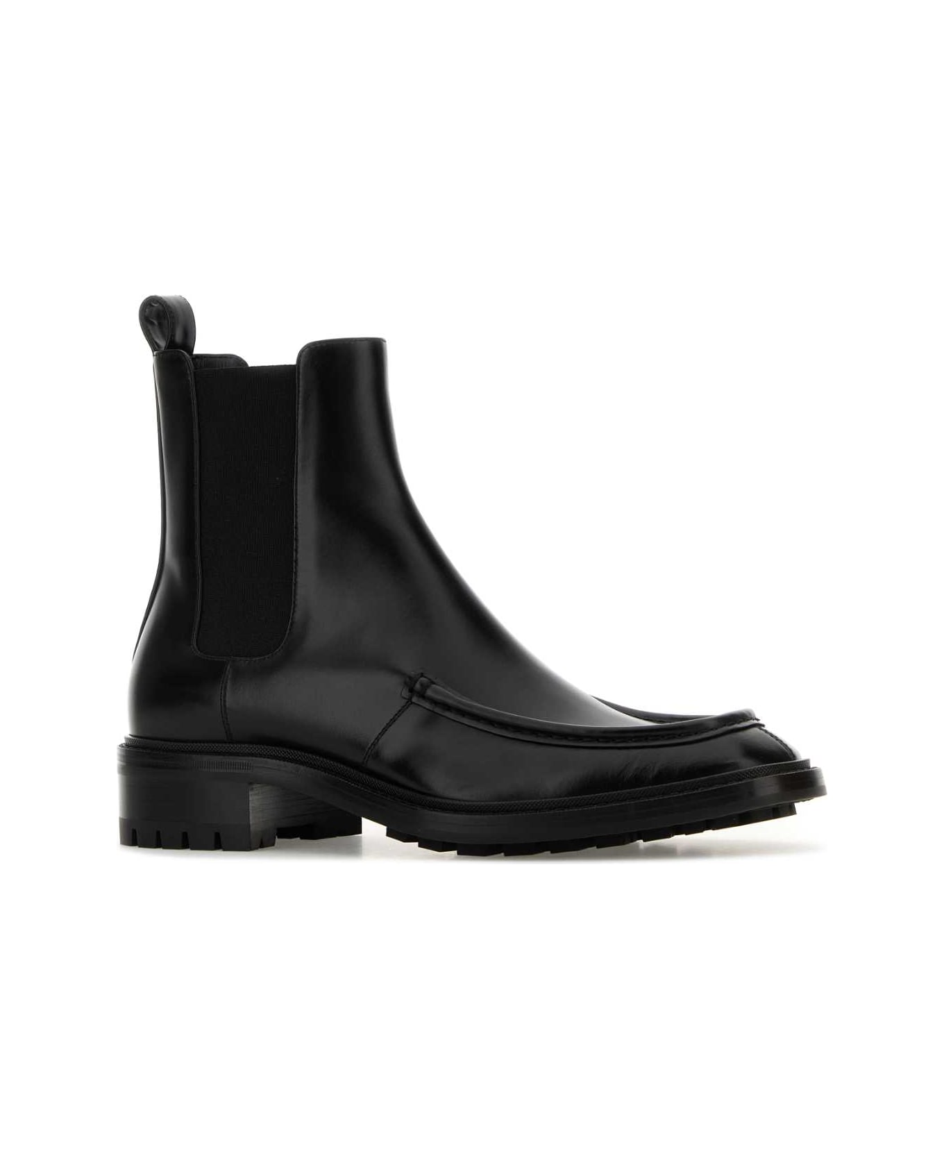 Saint Laurent Black Leather Chelsea Joe Ankle Boots - NERO