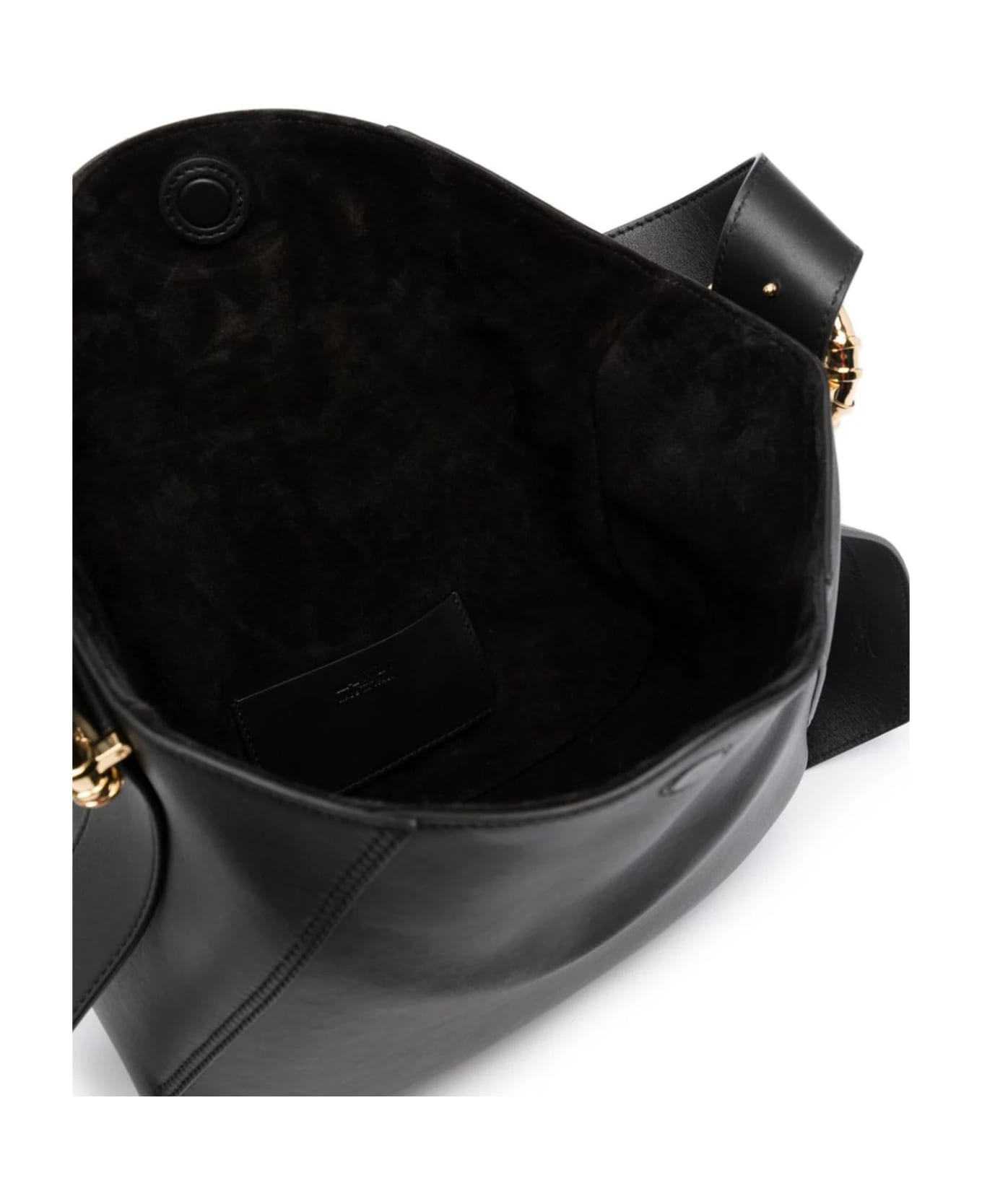 Lanvin Black Leather Melodie Hobo Bag - Black