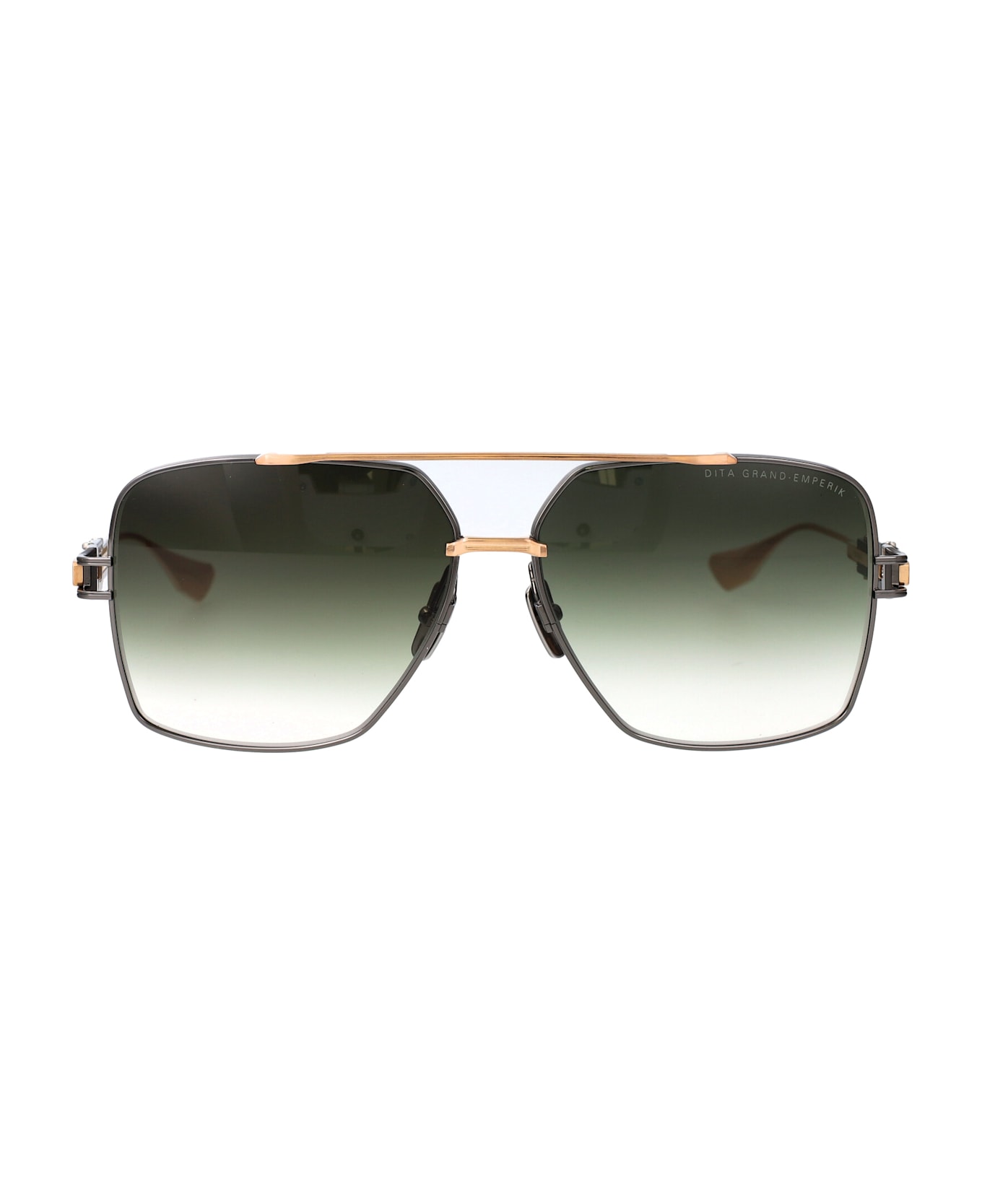 Dita Grand-emperik Sunglasses - 03 BLACK RODHIUM - BRUSHED WHITE GOLD W/ DARK G-15
