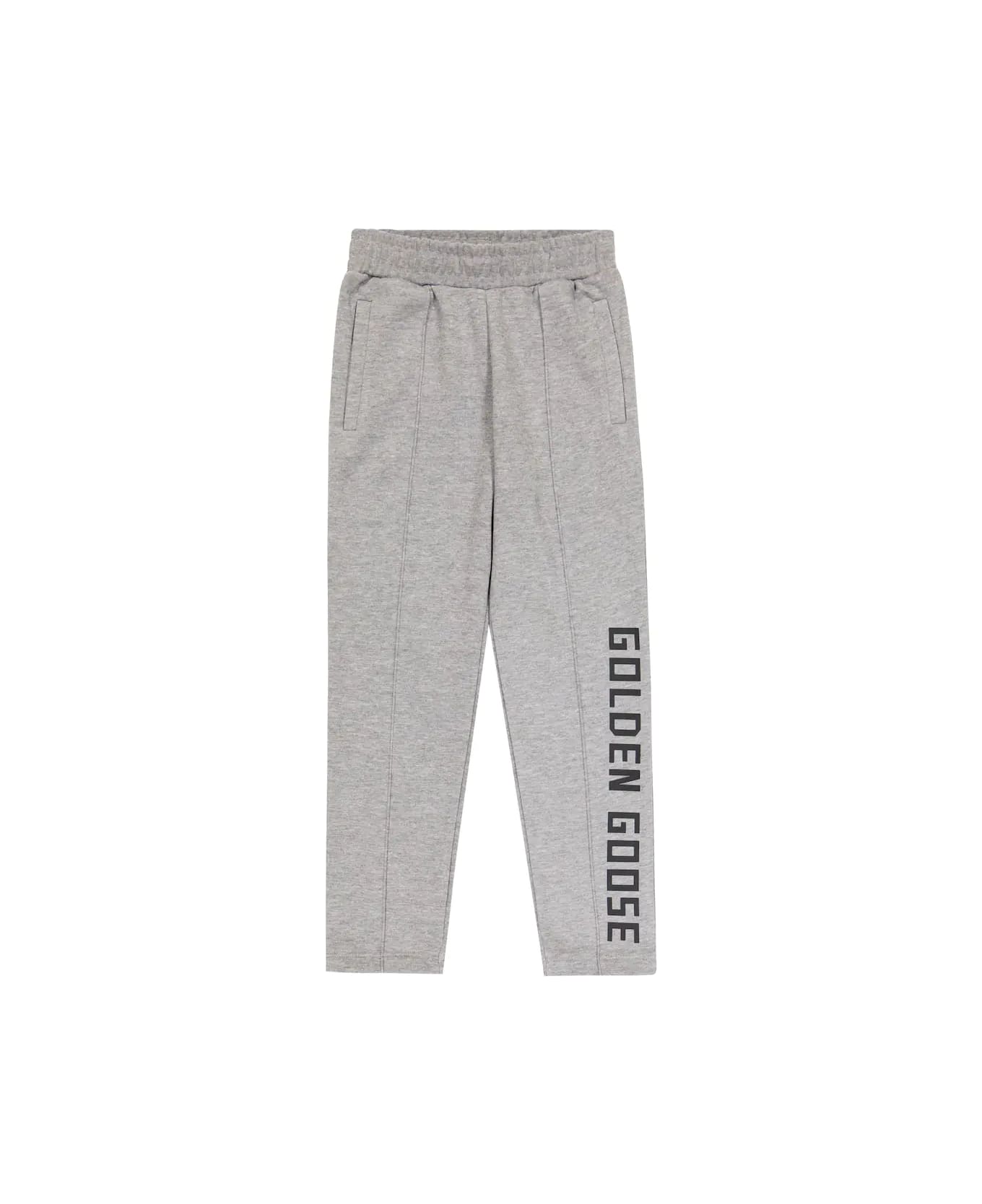 Golden Goose Trousers With Logo - Gray