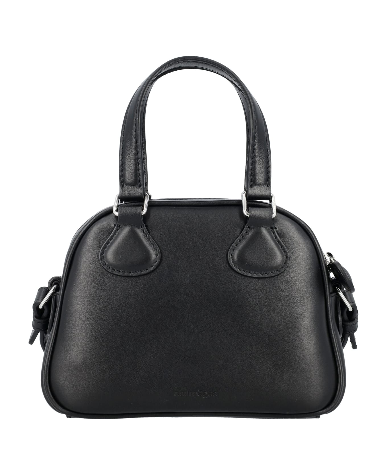 Courrèges Mini Leather Bowling Bag - BLACK トートバッグ