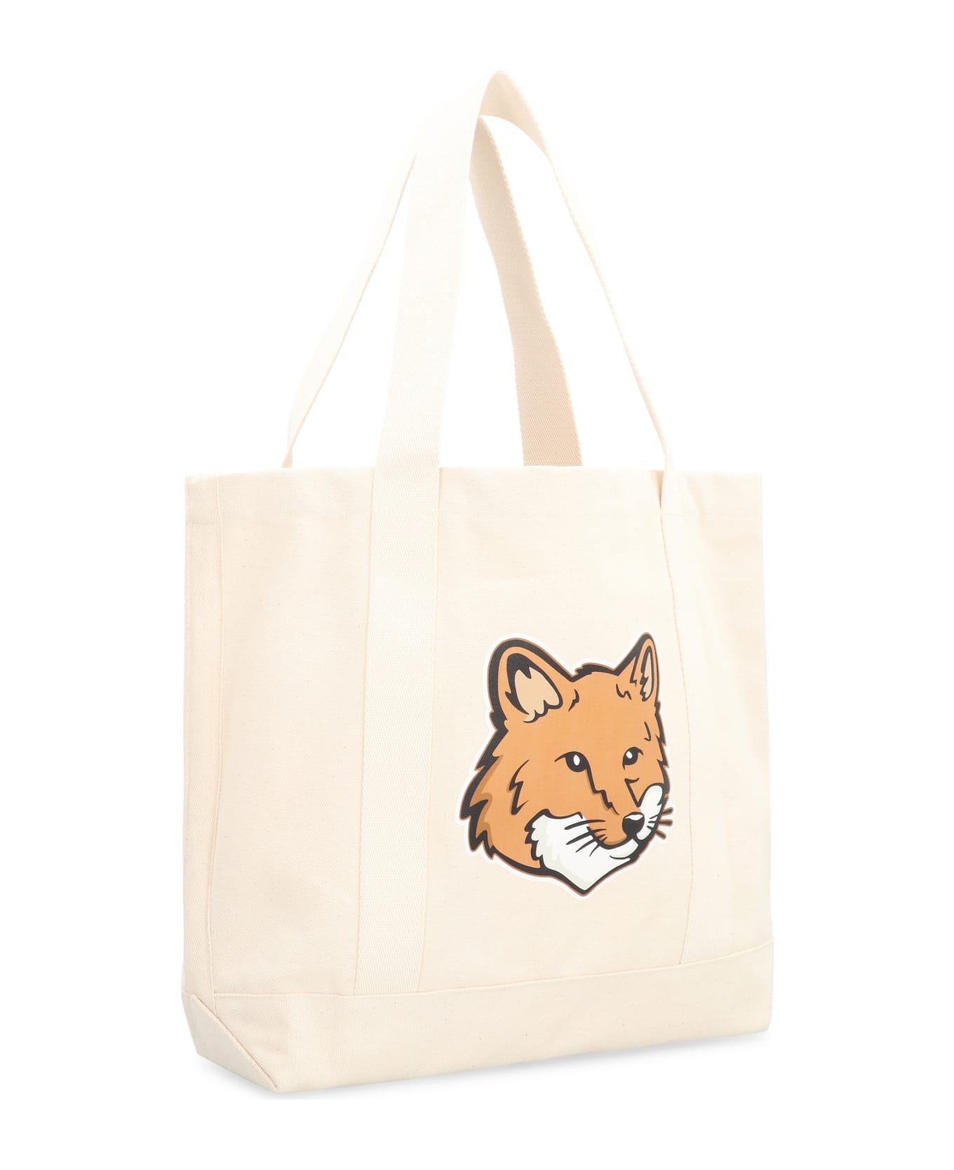 Maison Kitsuné Fox Head Canvas Tote Bag - Ecru トートバッグ