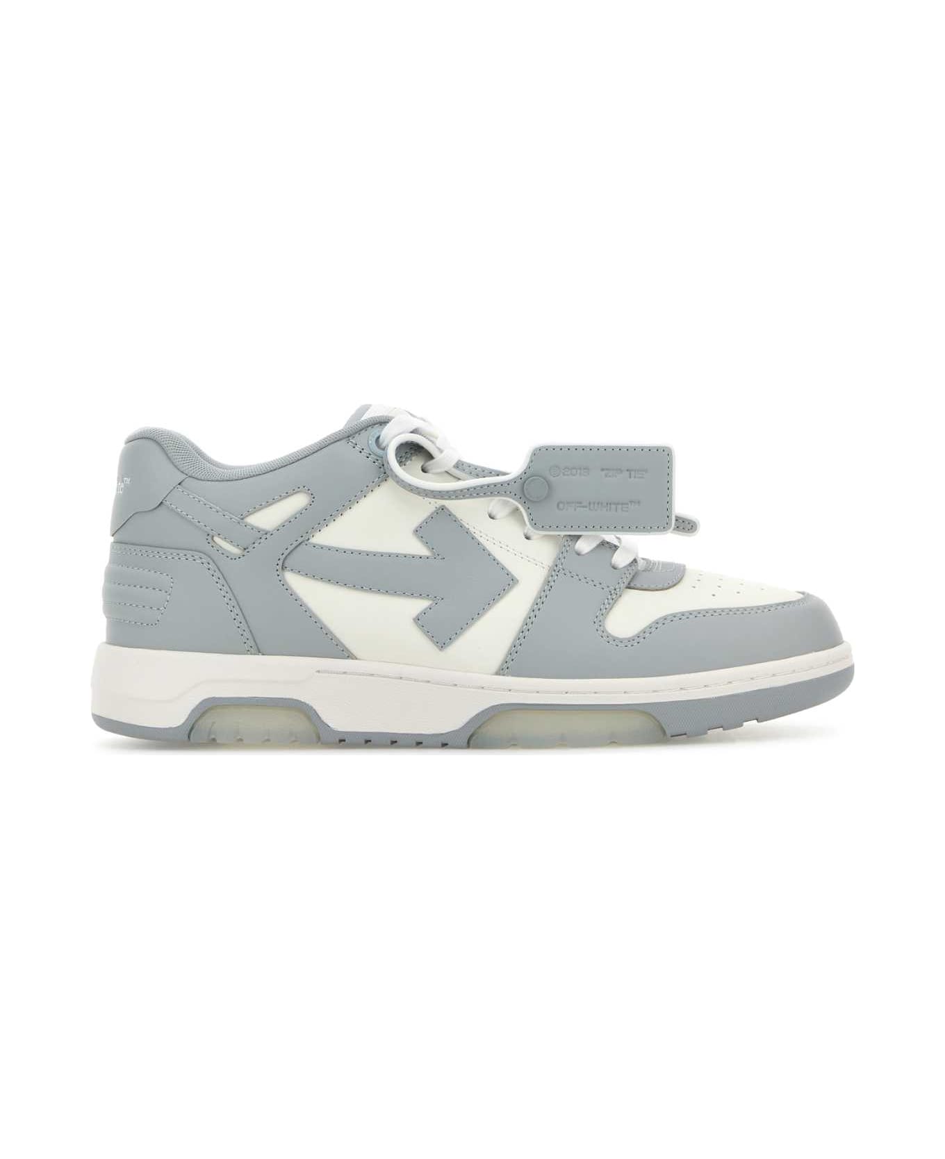 Off-White Two-tone Leather Out Of Office Sneakers - WHITE - GREY