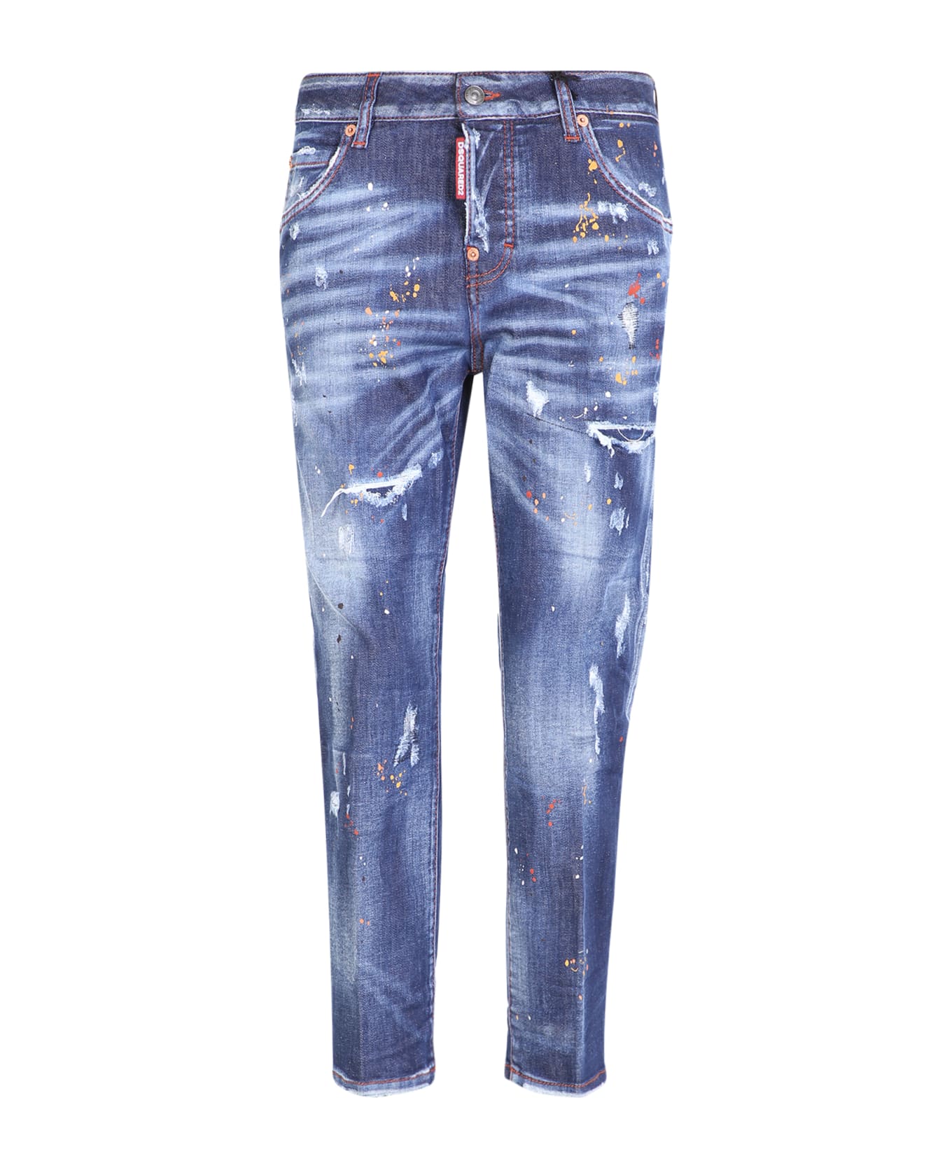 Dsquared2 Paint Splatter Detail Jeans - Blue
