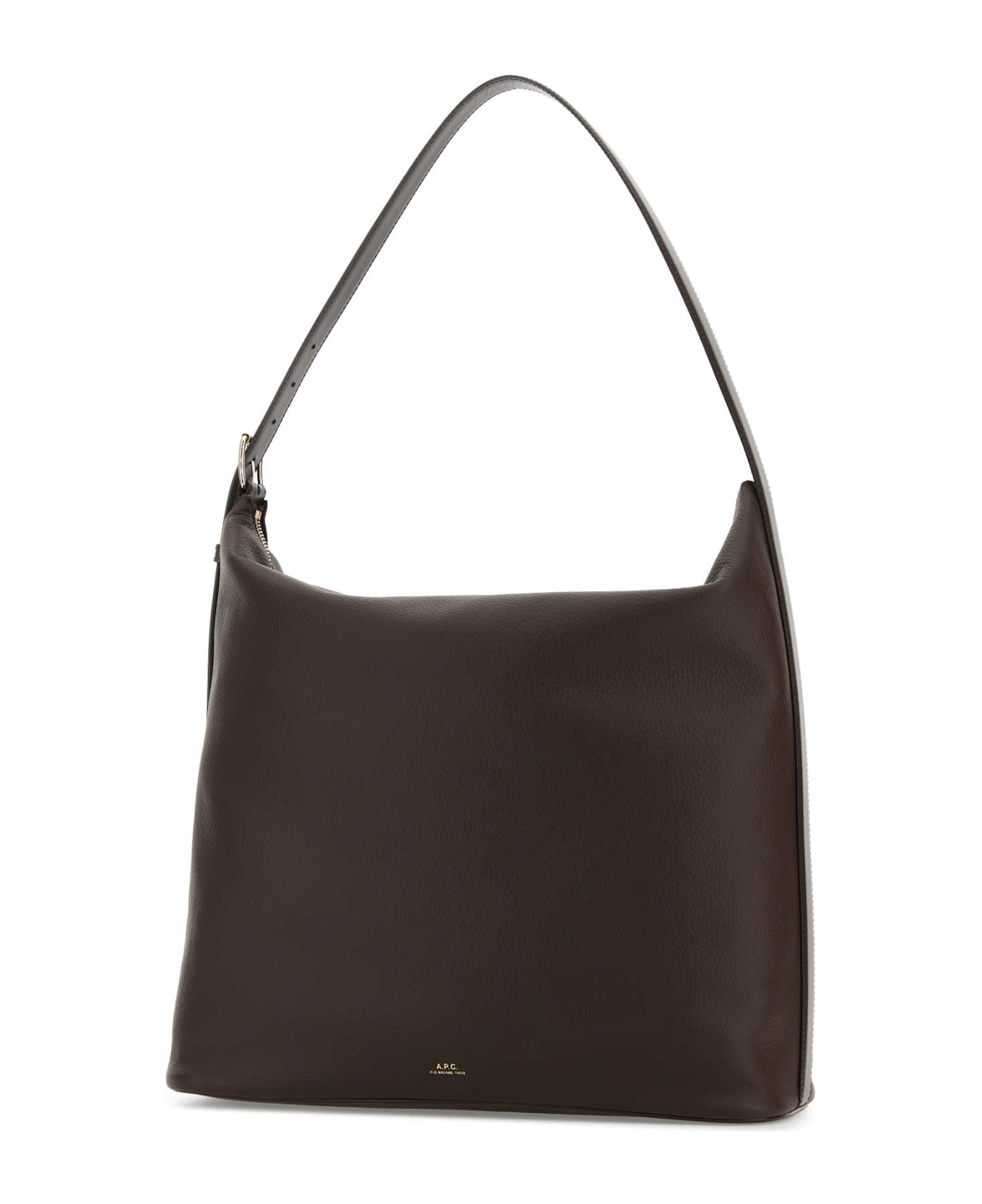 A.P.C. Brown Leather Maxi Vera Shopping Bag - TONKA