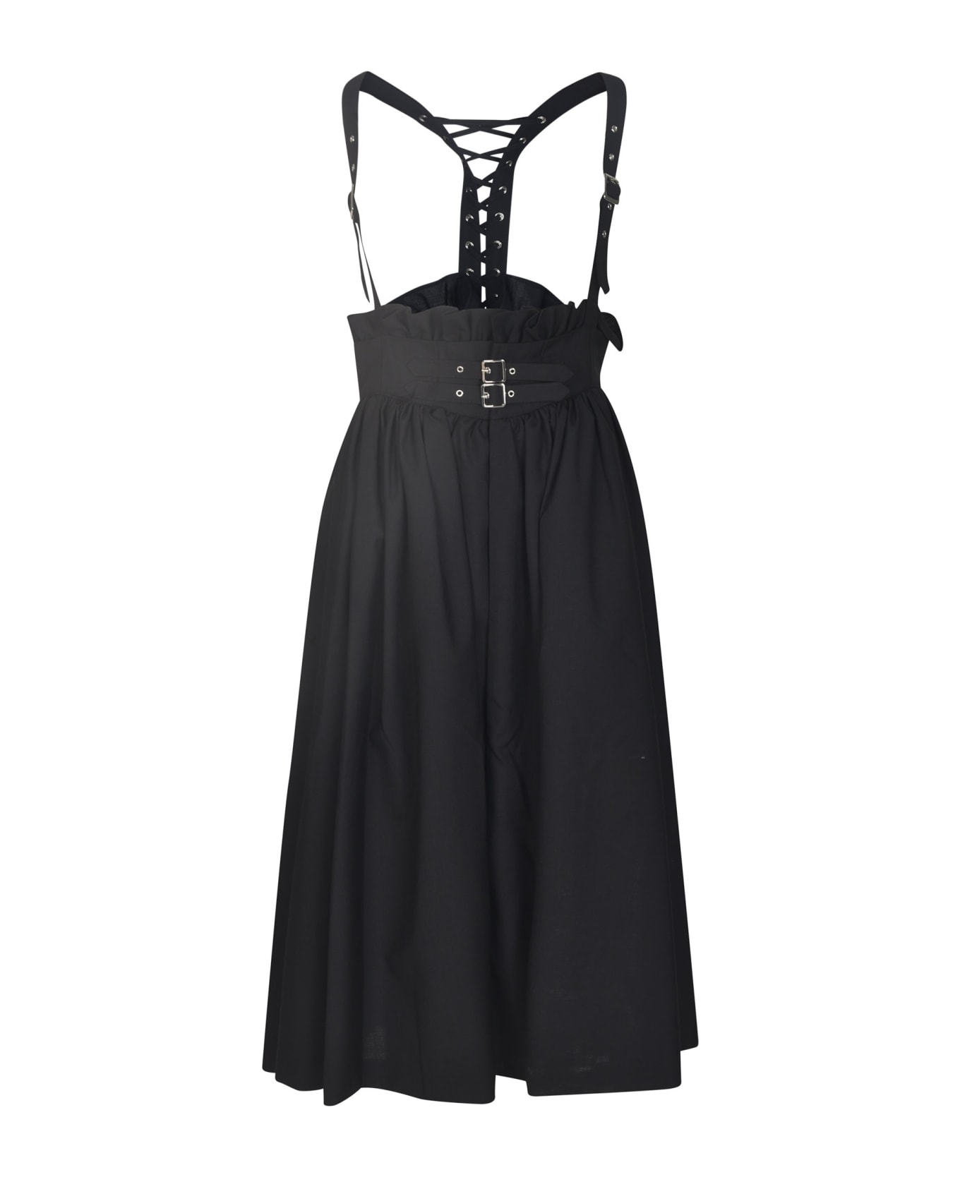 Comme des Garçons Noir Kei Ninomiya Ruffle Detail Flare Buckled Dress - Black