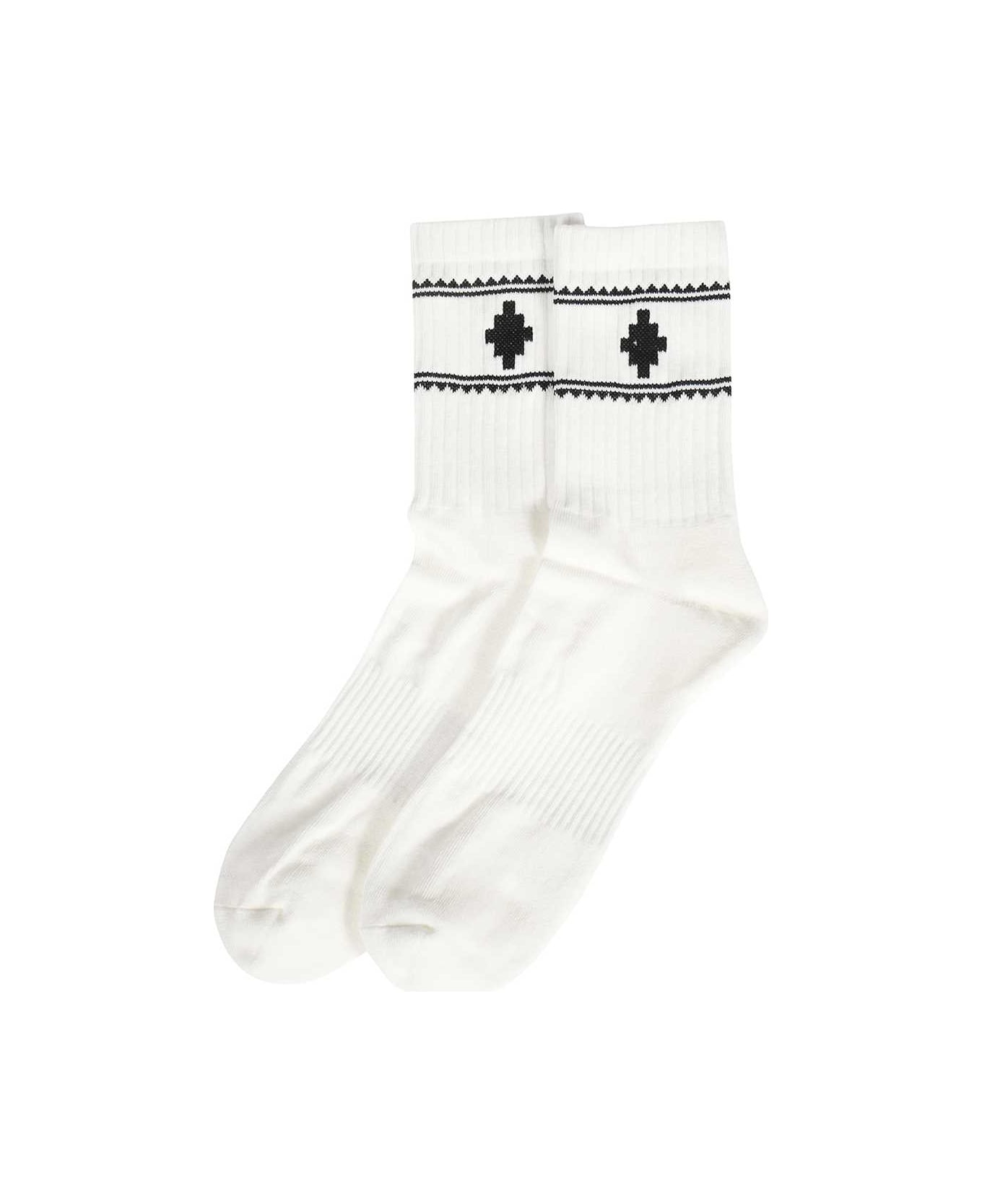 Marcelo Burlon Cotton Socks With Logo - White