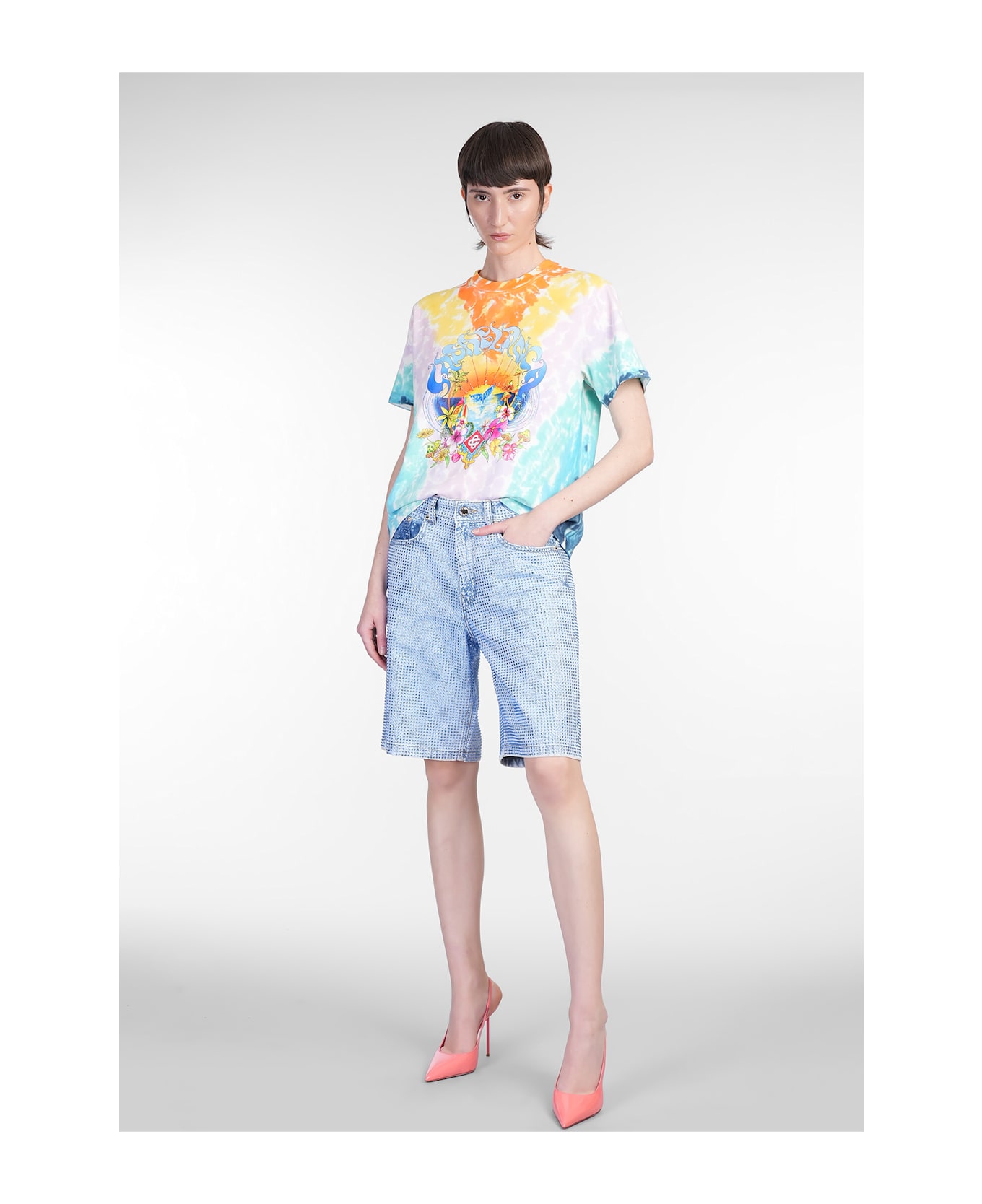 Casablanca T-shirt In Multicolor Cotton - multicolor