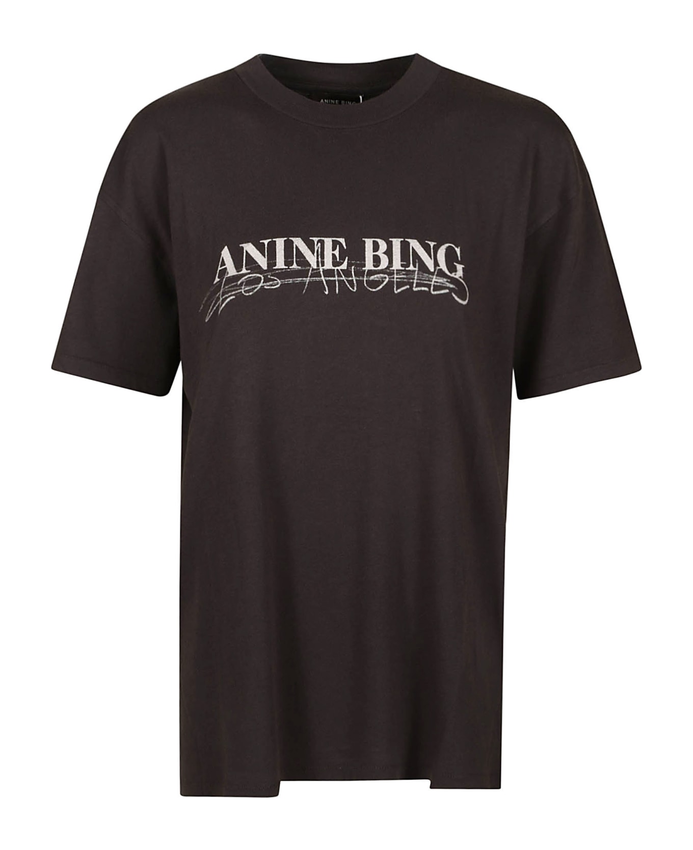 Anine Bing Signature Logo T-shirt - Vintage Black Tシャツ