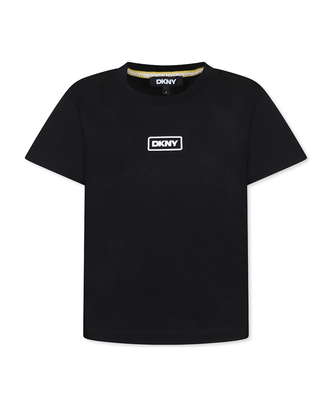 DKNY Black T-shirt For Girl With Slogan - Black