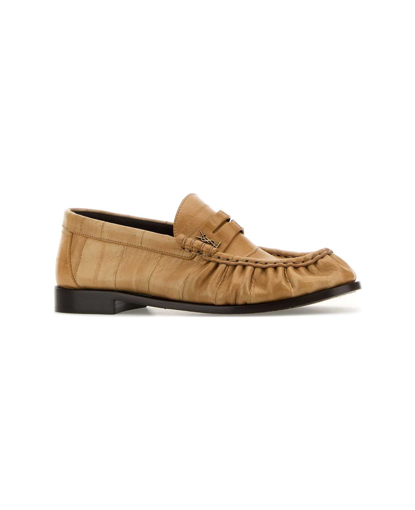 Saint Laurent Beige Leather Loafers - SOFTLYBEIGE