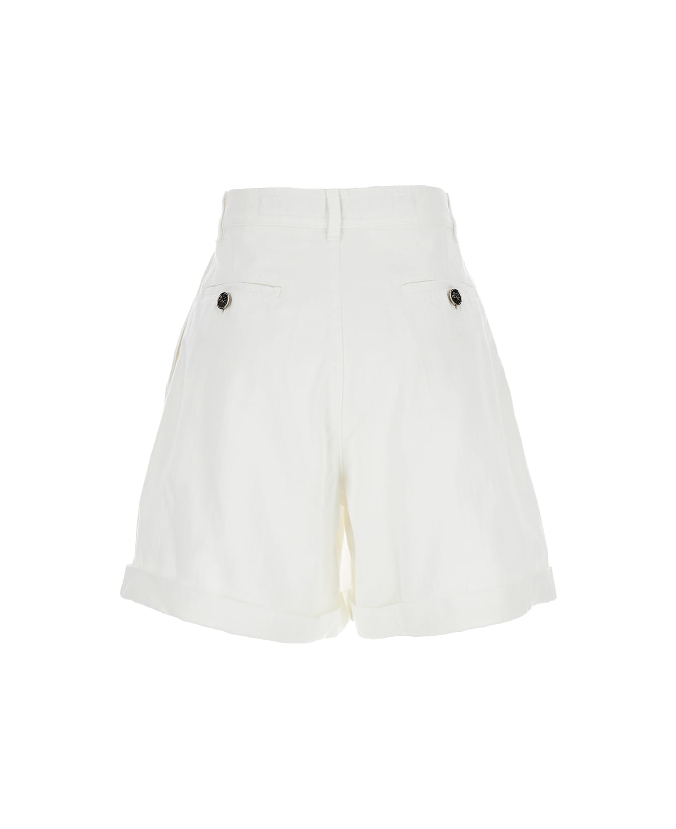 Etro White Bermuda Shorts In Cotton Woman - White