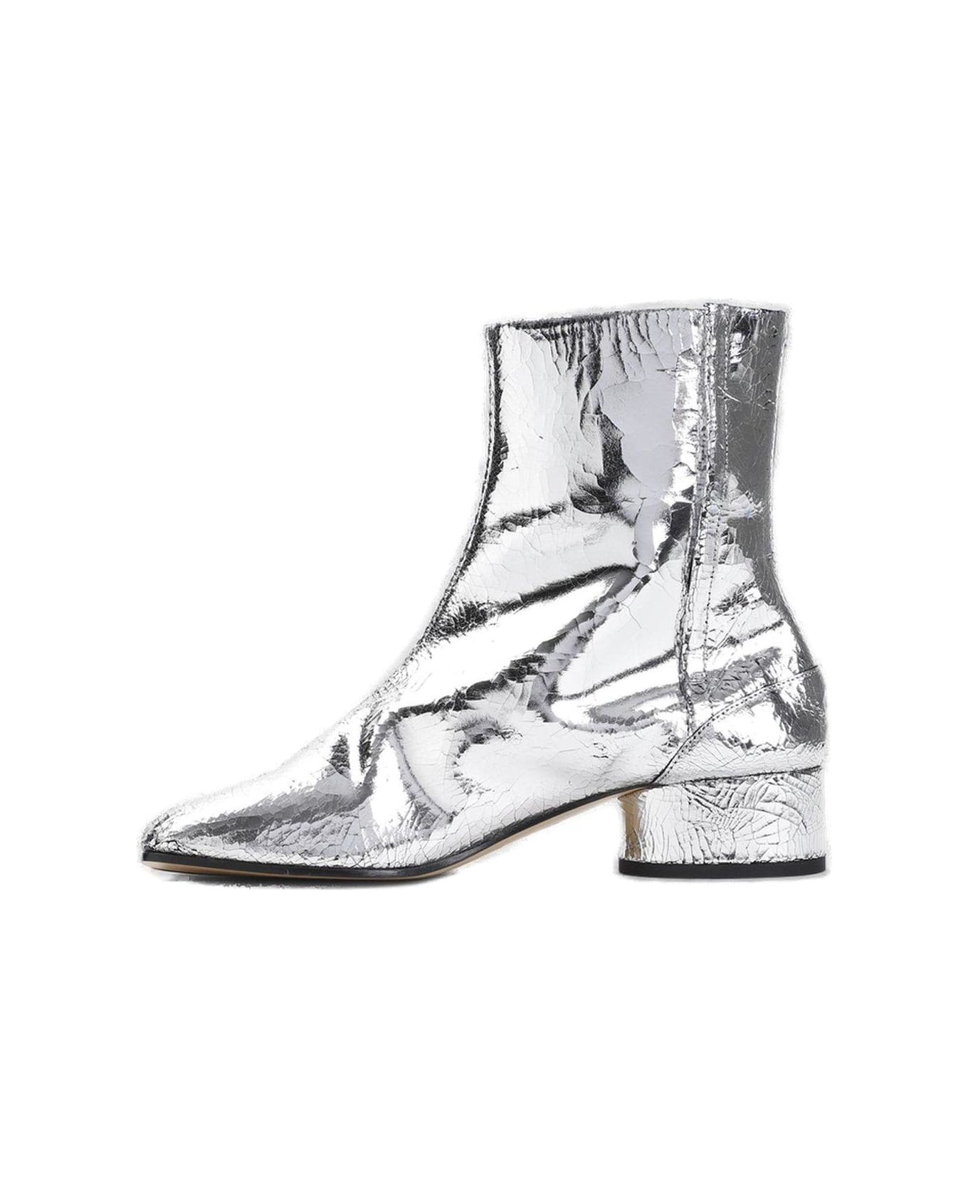 Maison Margiela Tabi Mirror Split-toe Ankle Boots - GREY/METALLIC