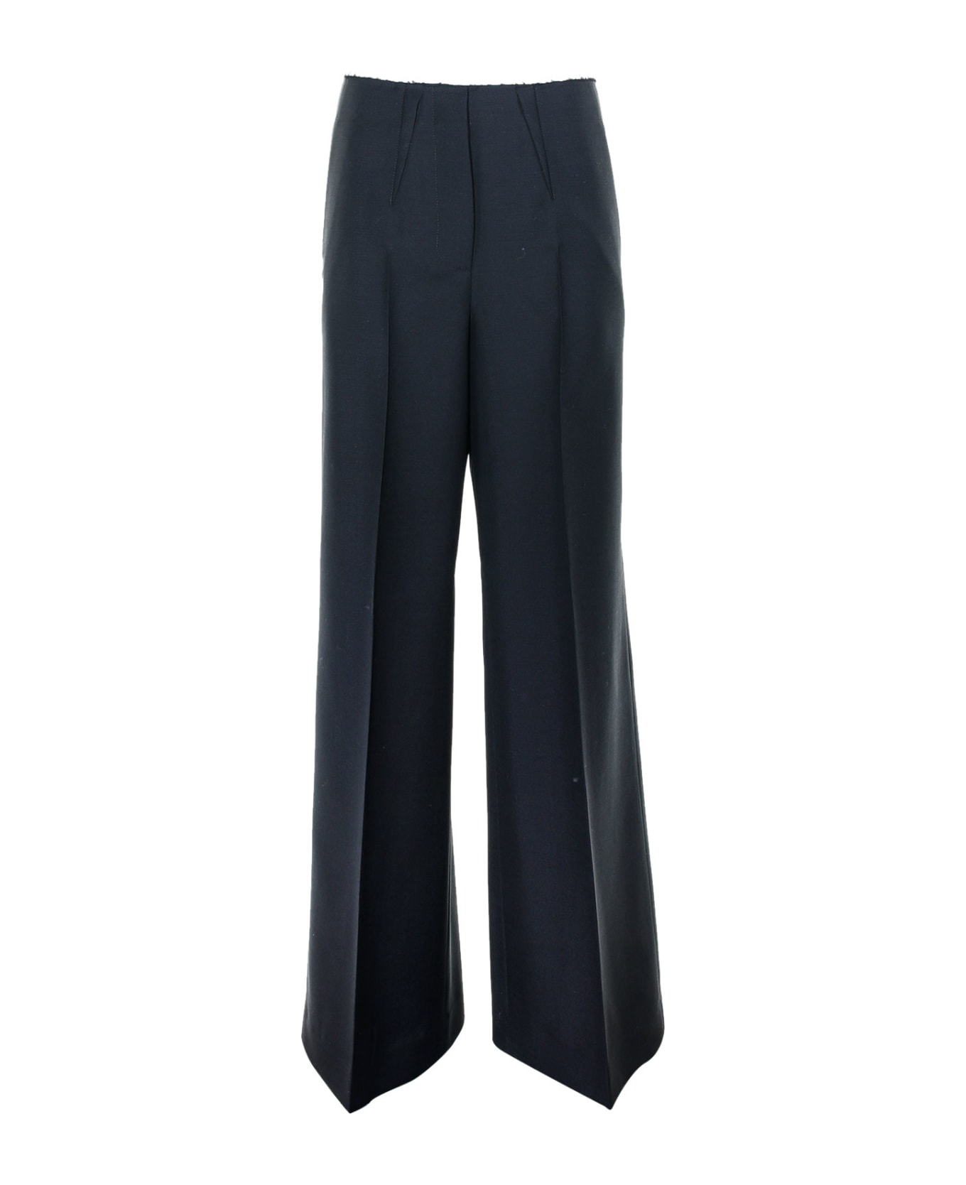 Givenchy Flared Trousers With Pleats - BLACK