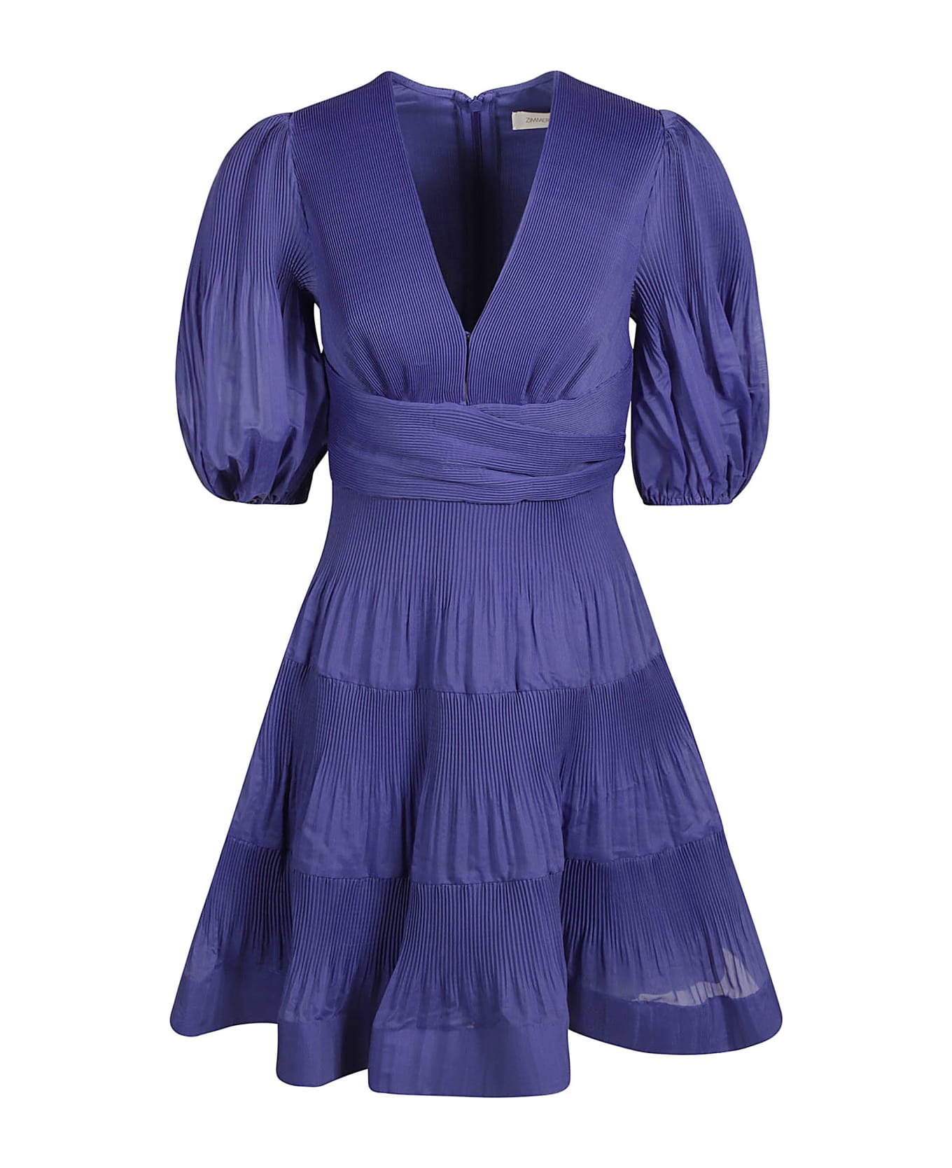 Zimmermann Pleated Mini Dress - Blu