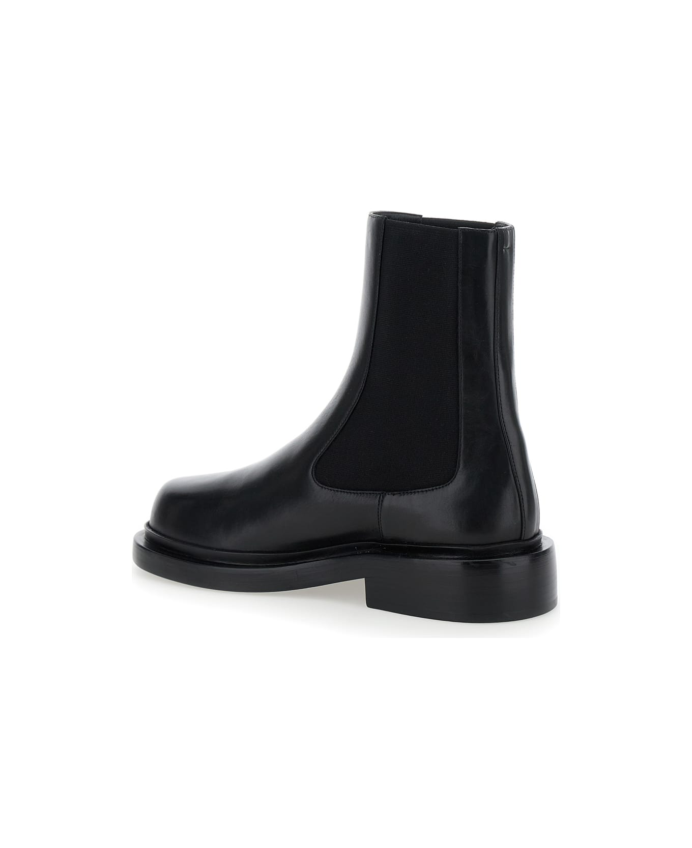 Jil Sander Black Boots With Elastic Side Pannels In Leather Woman - Black