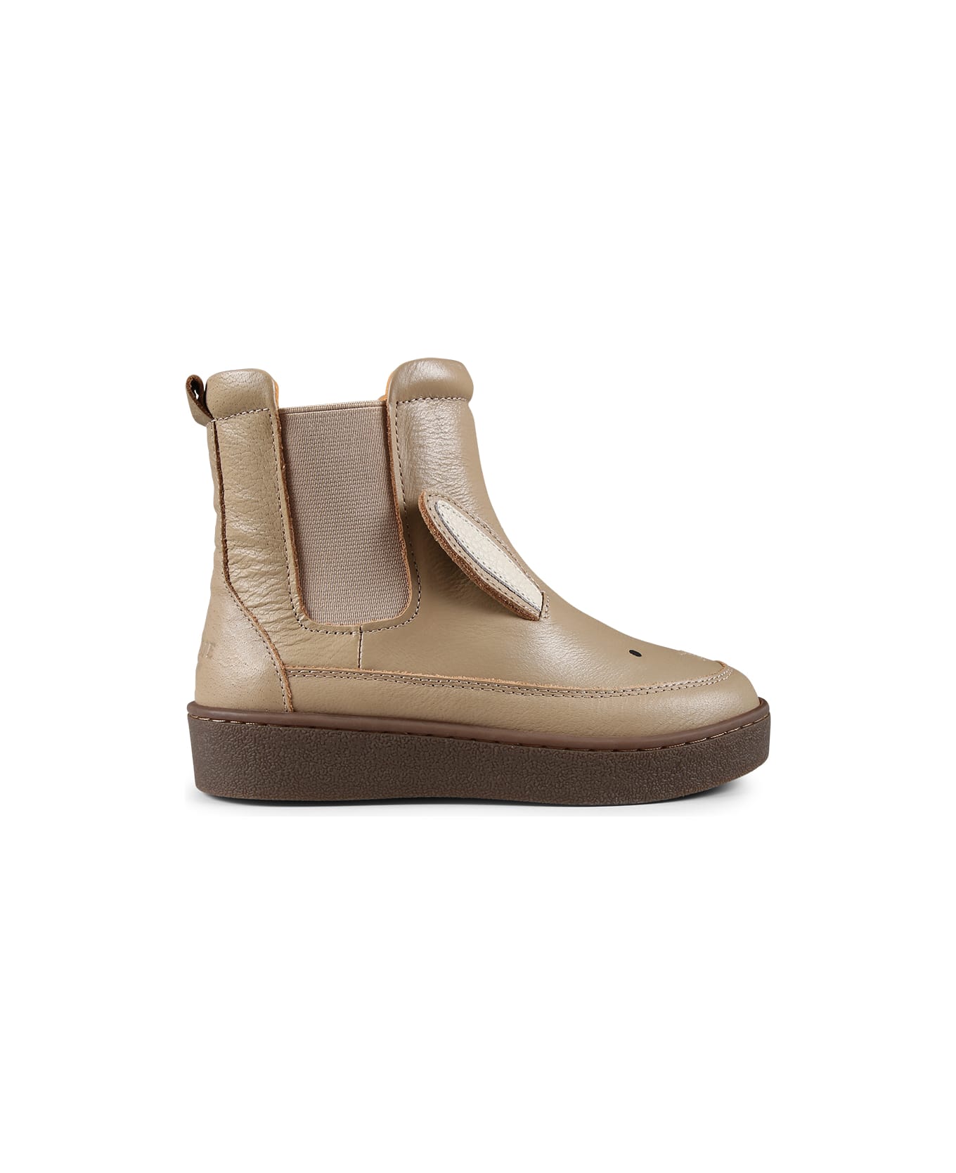 Donsje Beige Ankle Boots For Kids With Rabbit - Beige