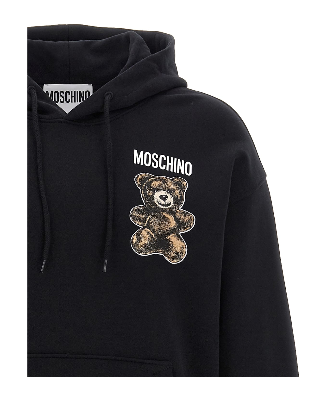 Moschino Teddy Print Hoodie - Black