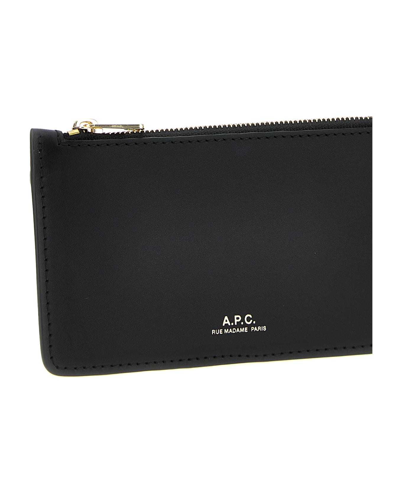 A.P.C. Zip Card Holder - Black