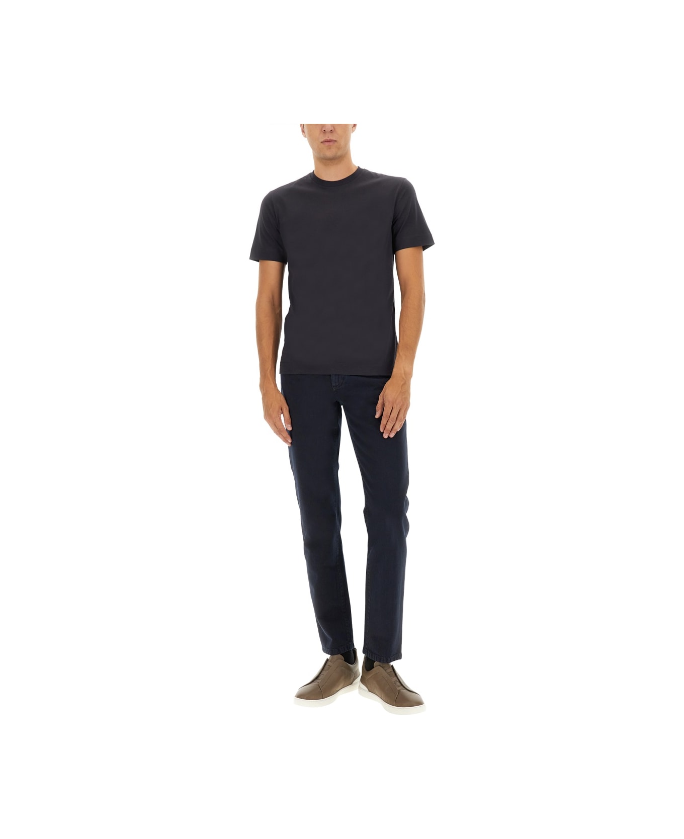 Zegna Cotton T-shirt - BLACK