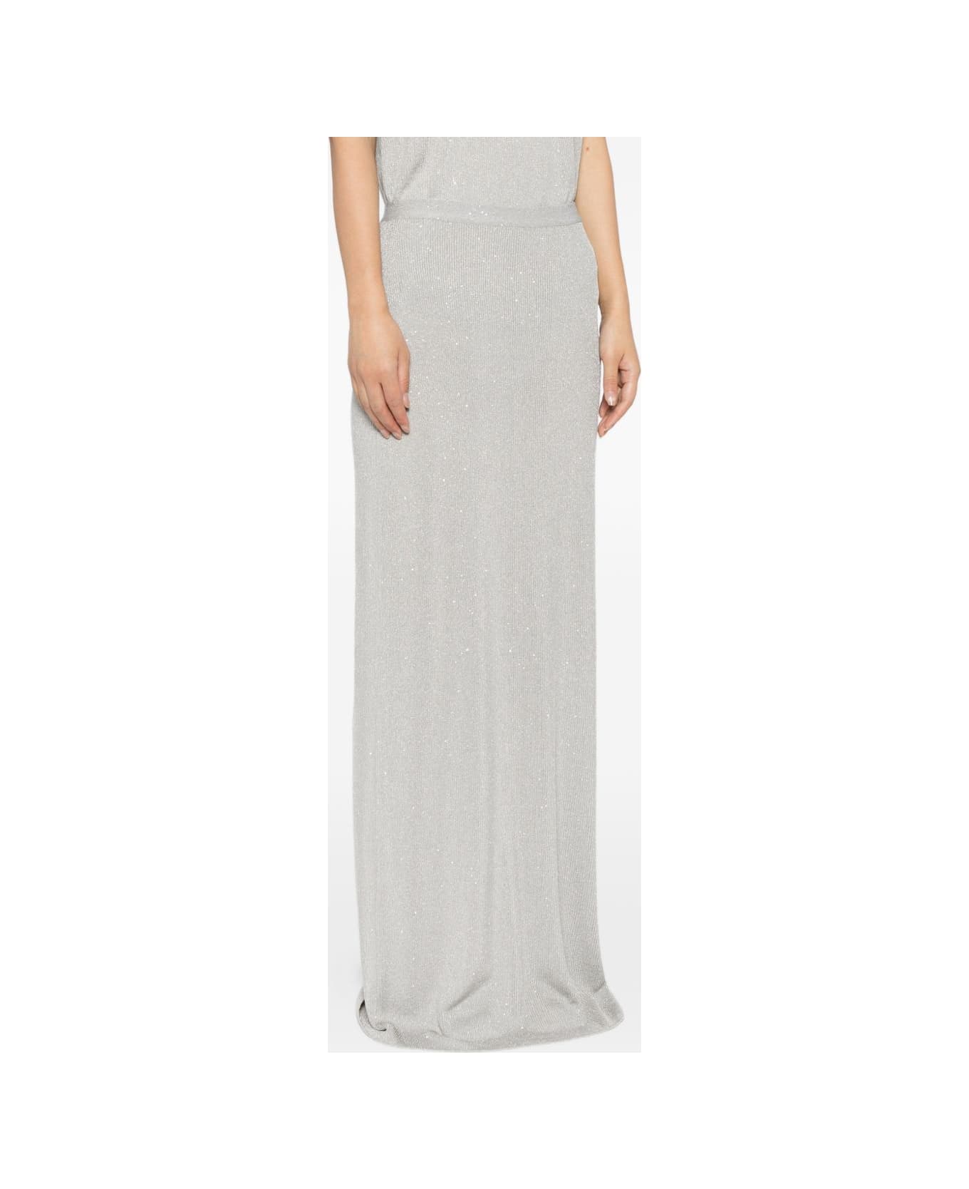 Tom Ford Sequined Long Skirt - Silver