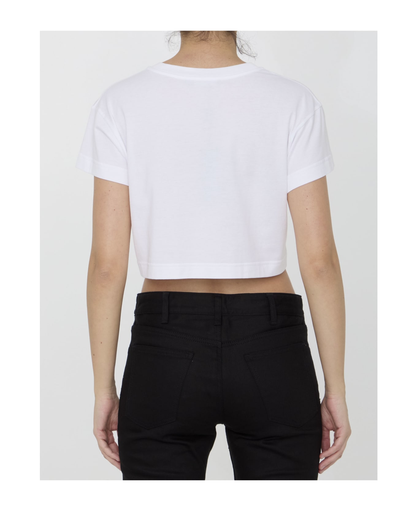 Dolce & Gabbana T-shirt With Floral Appliqué - WHITE Tシャツ