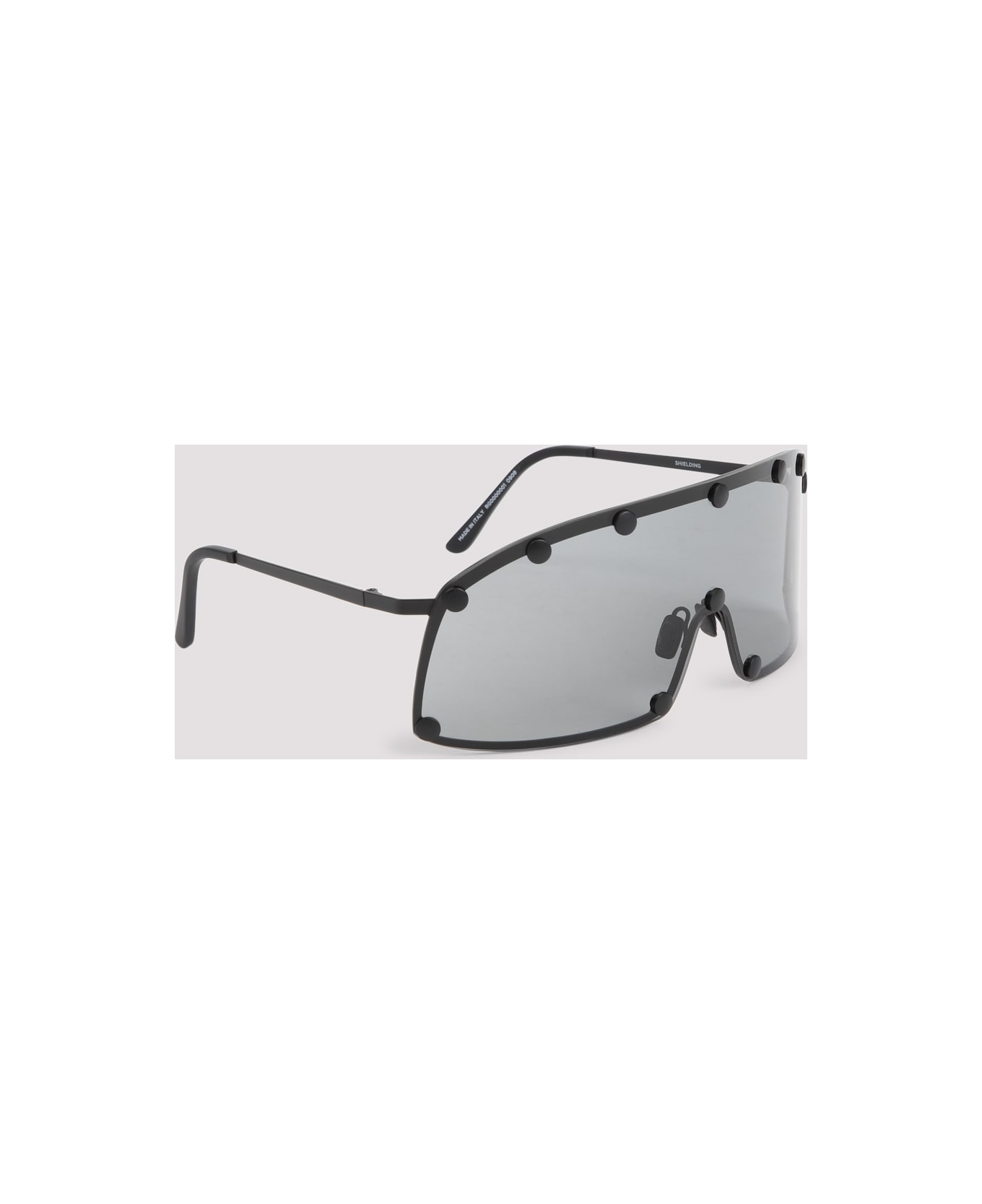 Rick Owens Shield-style Stainless Steel Frame Sunglasses - Black