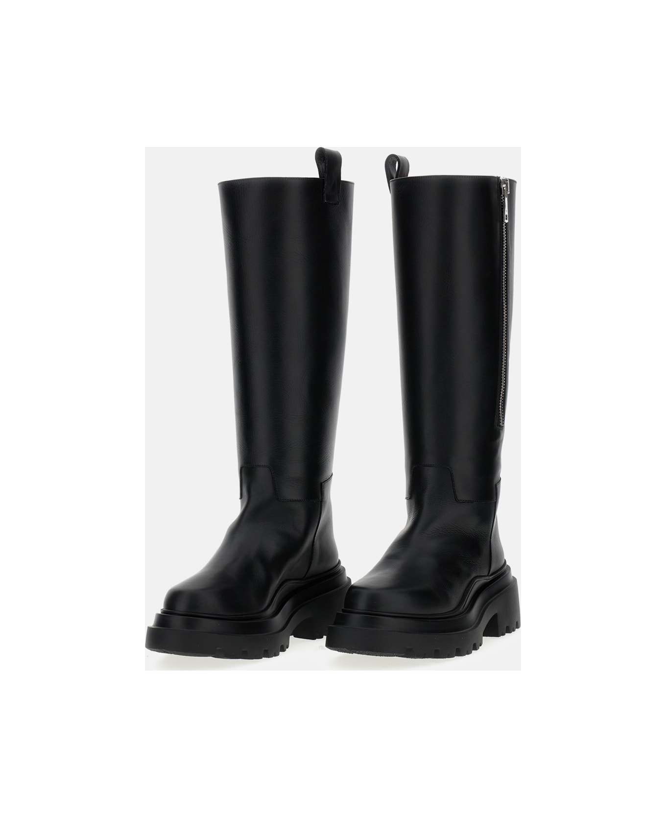 Plan C Knee-high Zip Boots - Black