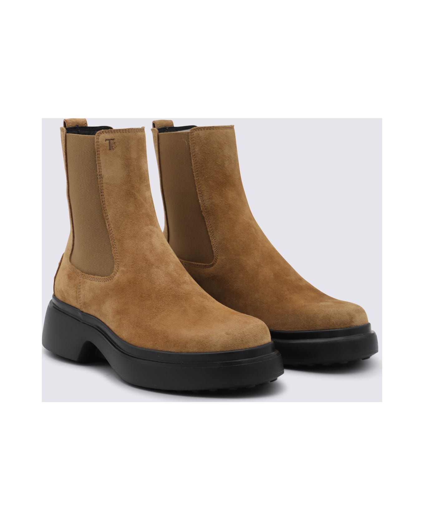 Tod
s Camel Suede And Leather Boots - SIGARO CHIARO
